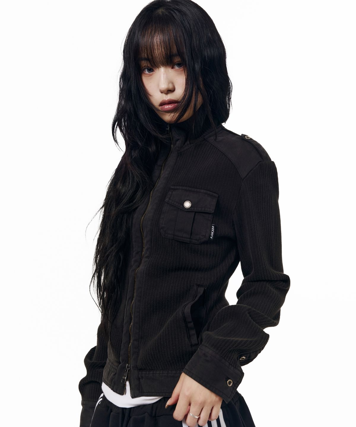 아캄(AAKAM) Zip-Up Dying Jacket (Black)