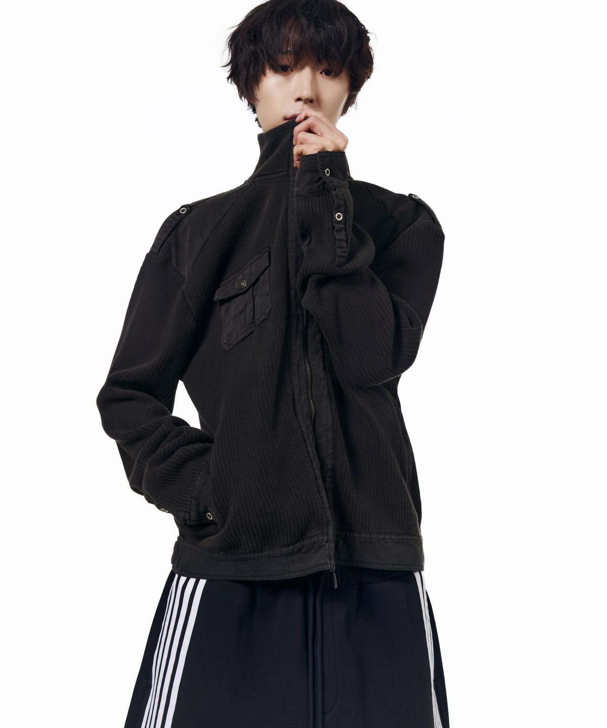 아캄(AAKAM) Zip-Up Dying Jacket (Black)