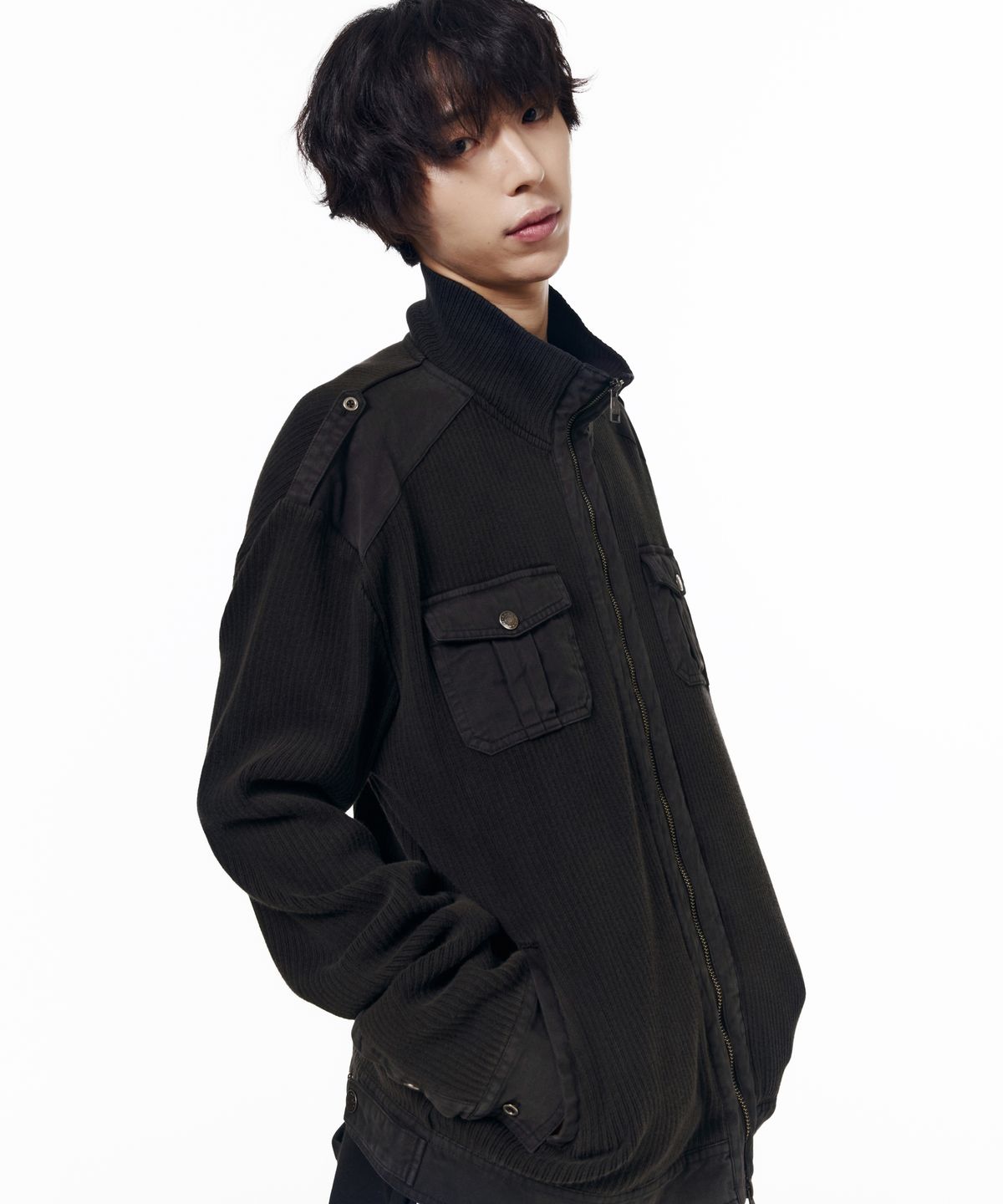 아캄(AAKAM) Zip-Up Dying Jacket (Black)