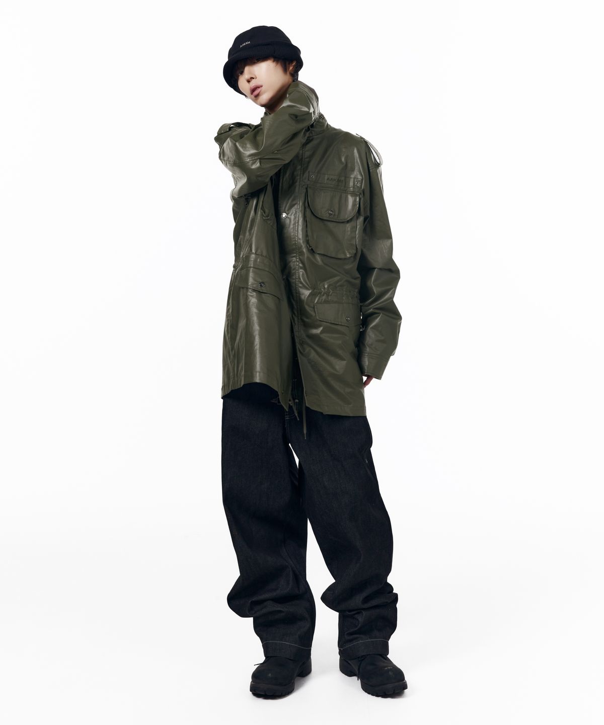 아캄(AAKAM) Coated Field Jacket (Khaki)