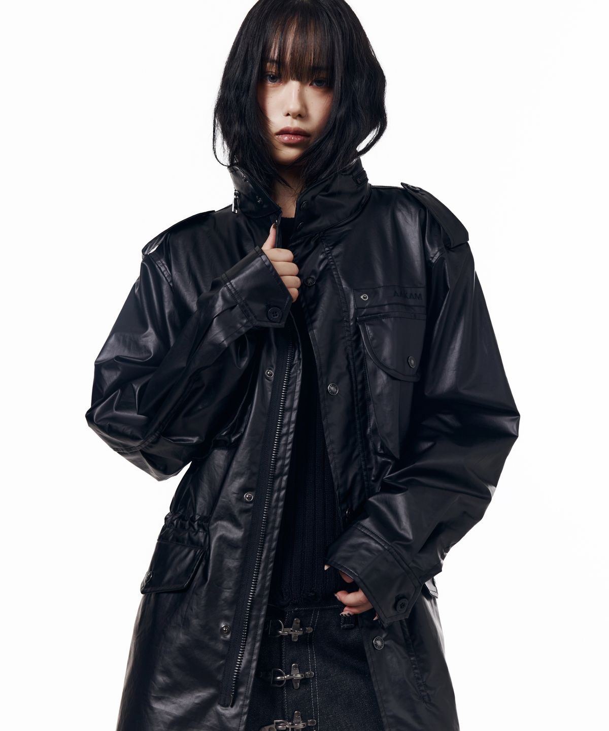 아캄(AAKAM) Coated Field Jacket (Black)