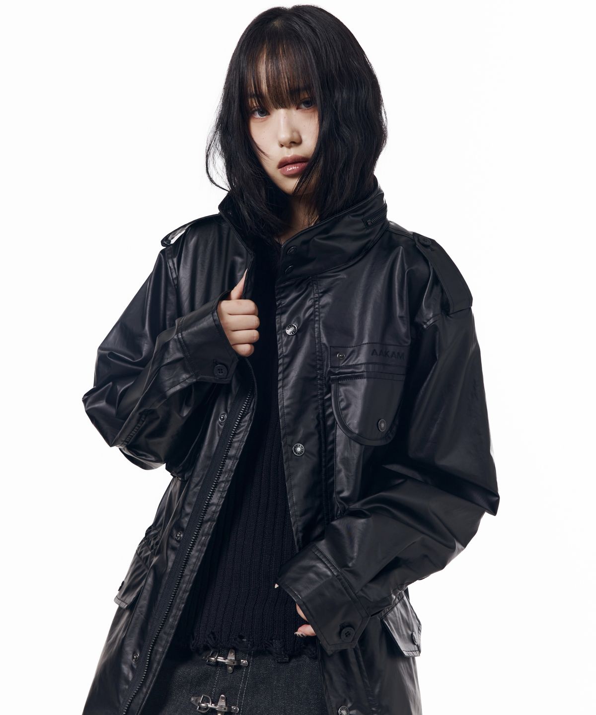 아캄(AAKAM) Coated Field Jacket (Black)