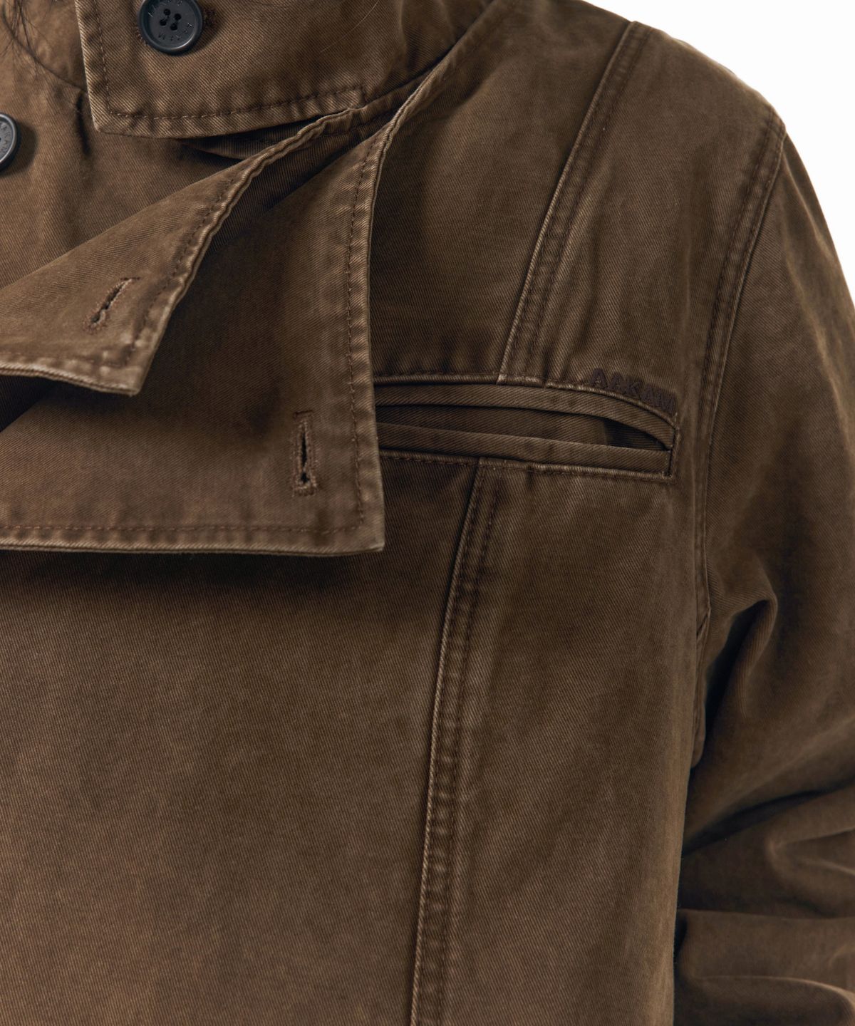 아캄(AAKAM) High Neck Wrap Jacket (Brown)