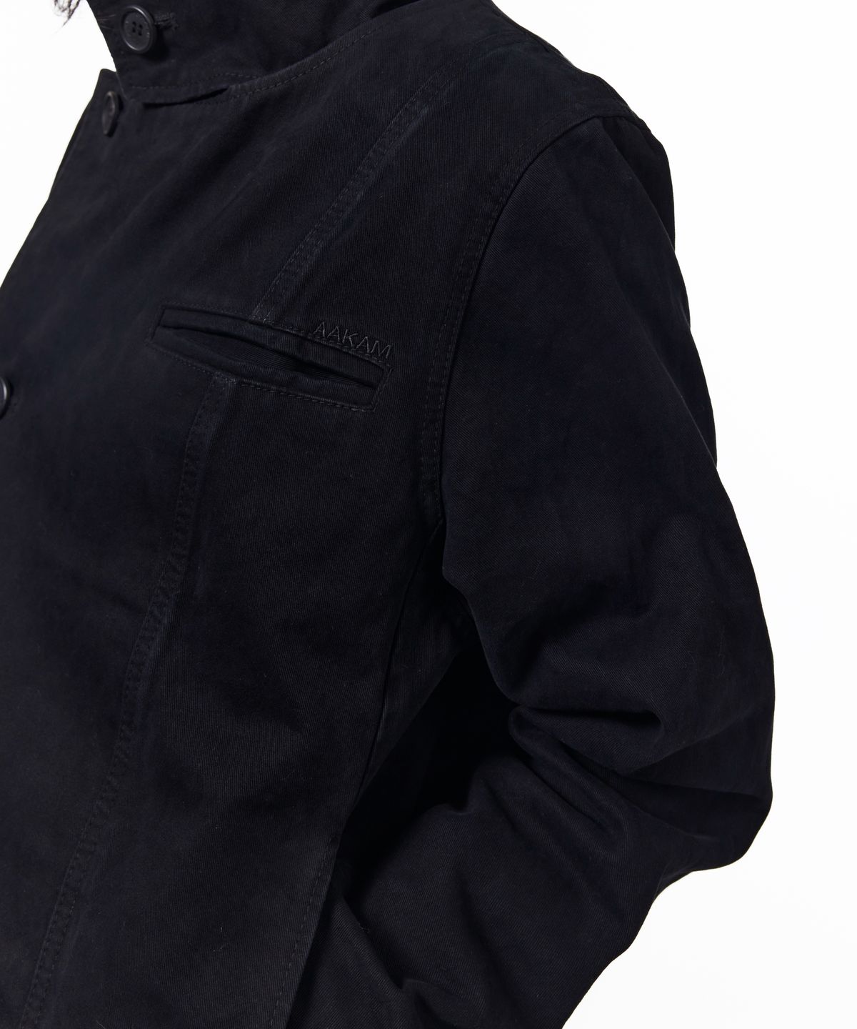 아캄(AAKAM) High Neck Wrap Jacket (Black)