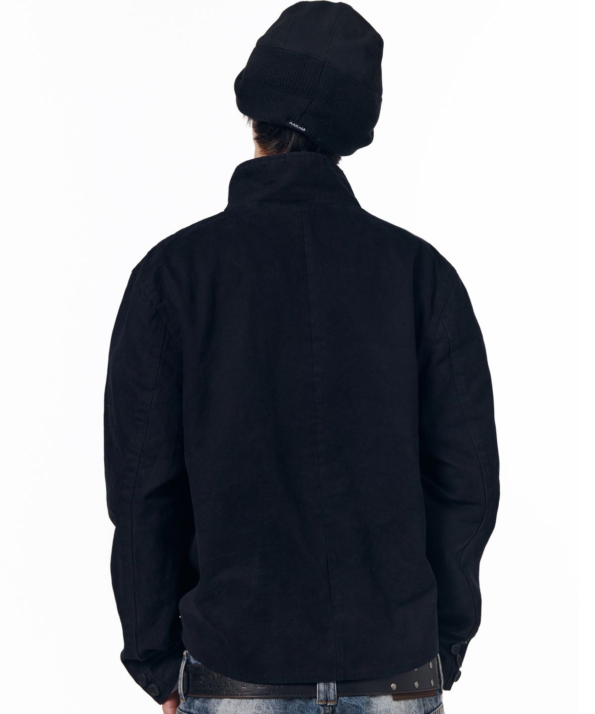 아캄(AAKAM) High Neck Wrap Jacket (Black)