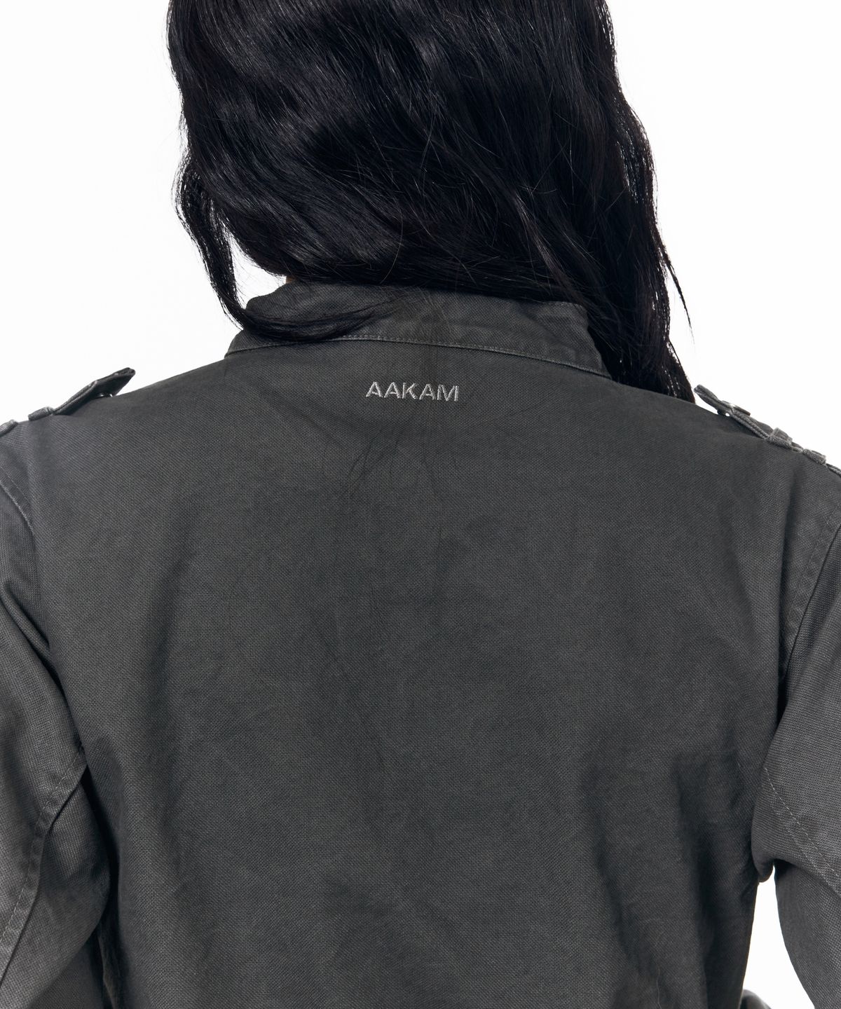아캄(AAKAM) Napoleon Corded Washed Jacket (Charcoal)