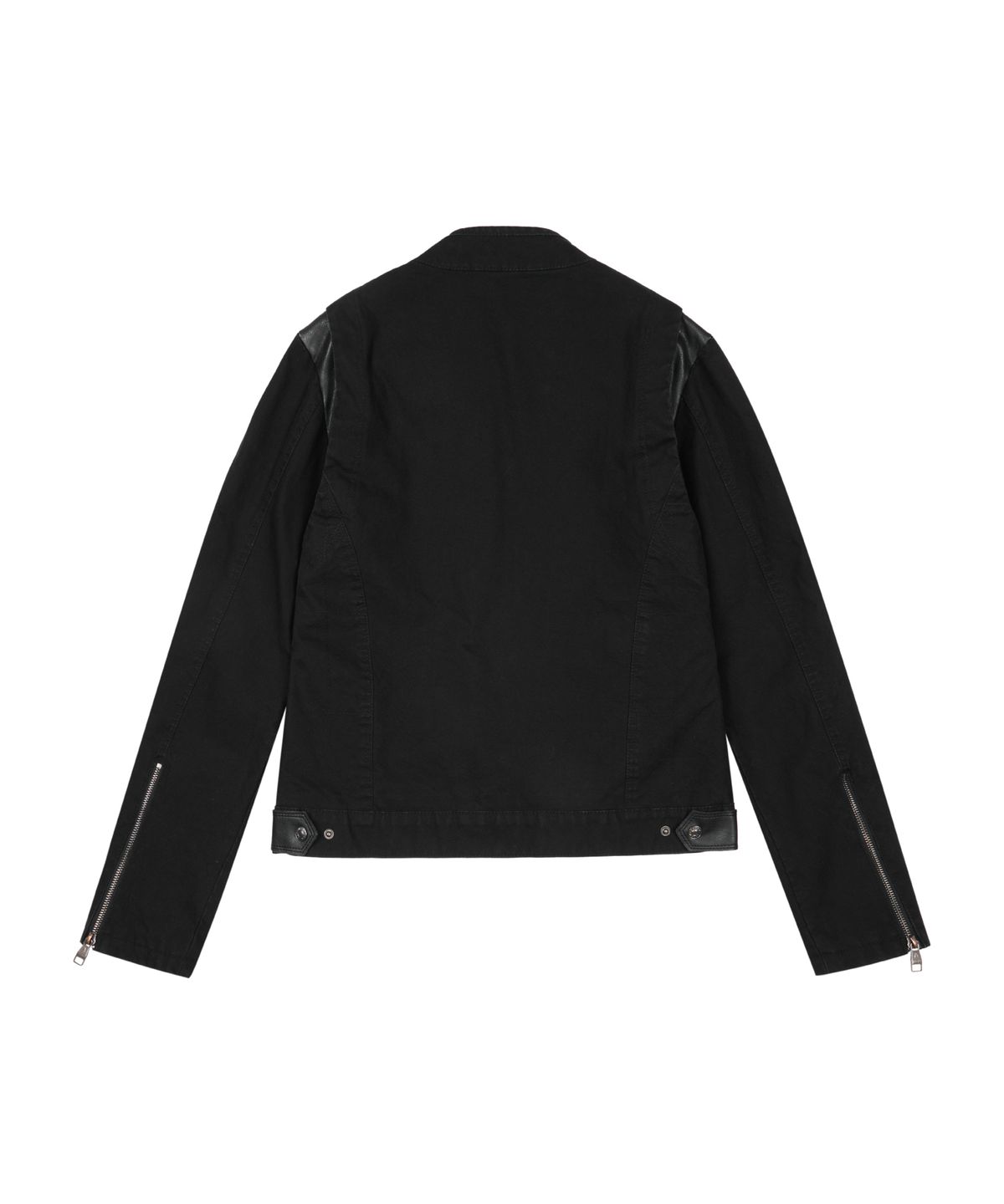 아캄(AAKAM) Slant Leather Patch Jacket (Black)