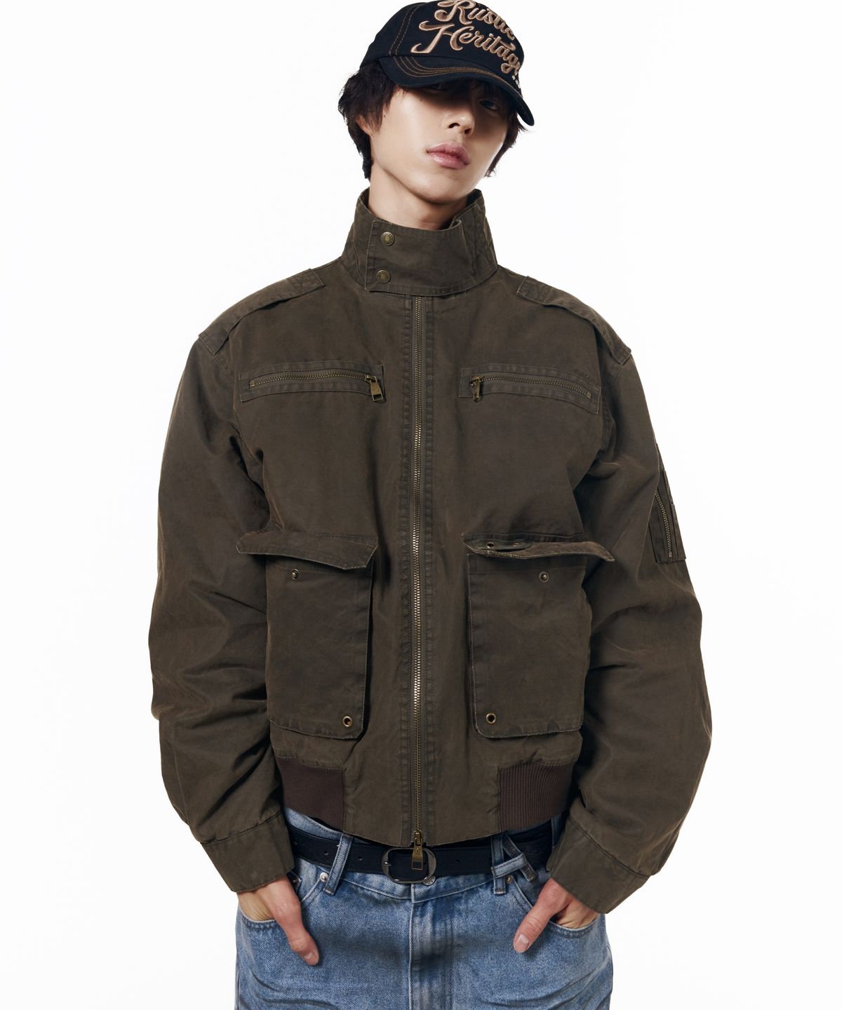 아캄(AAKAM) Waxed Hunting Jacket (Brown)