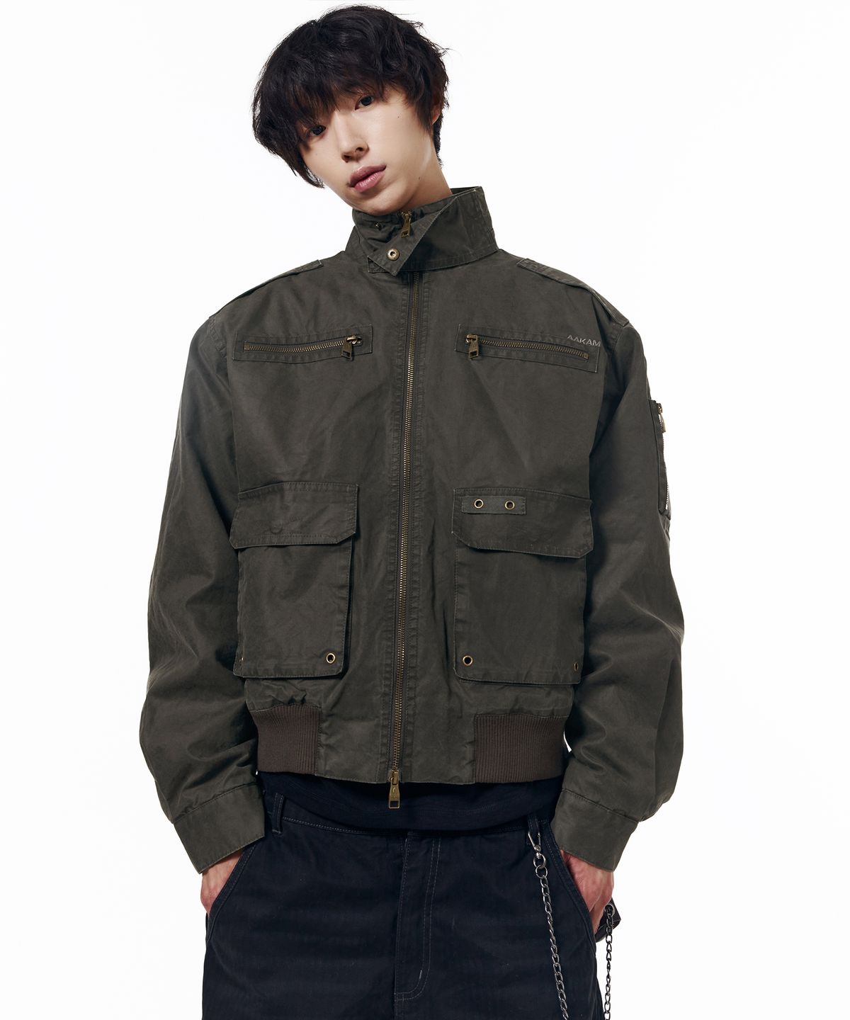 아캄(AAKAM) Waxed Hunting Jacket (Khaki)
