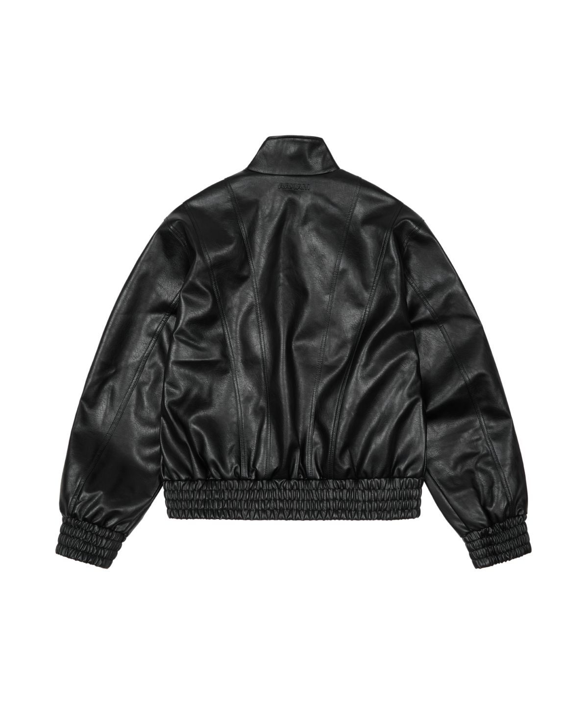 아캄(AAKAM) Epaulet High Neck Leather Jacket (Black)