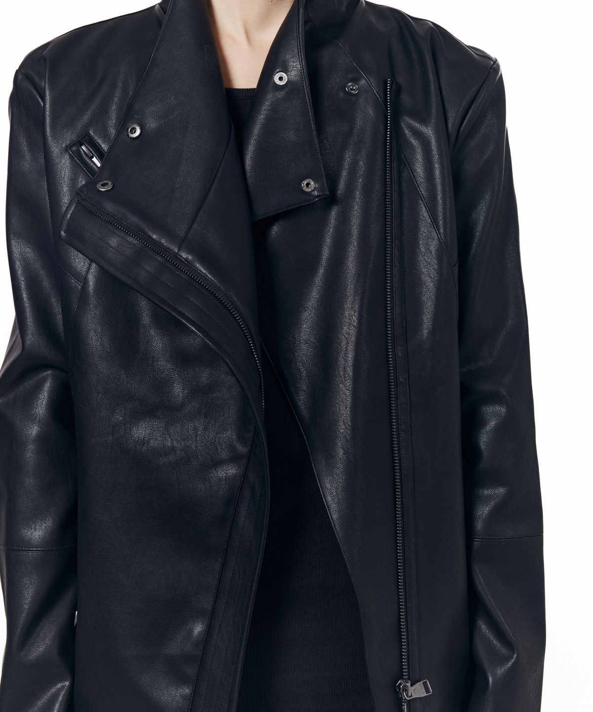 아캄(AAKAM) Biker Wrap Leather Jacket (Black)