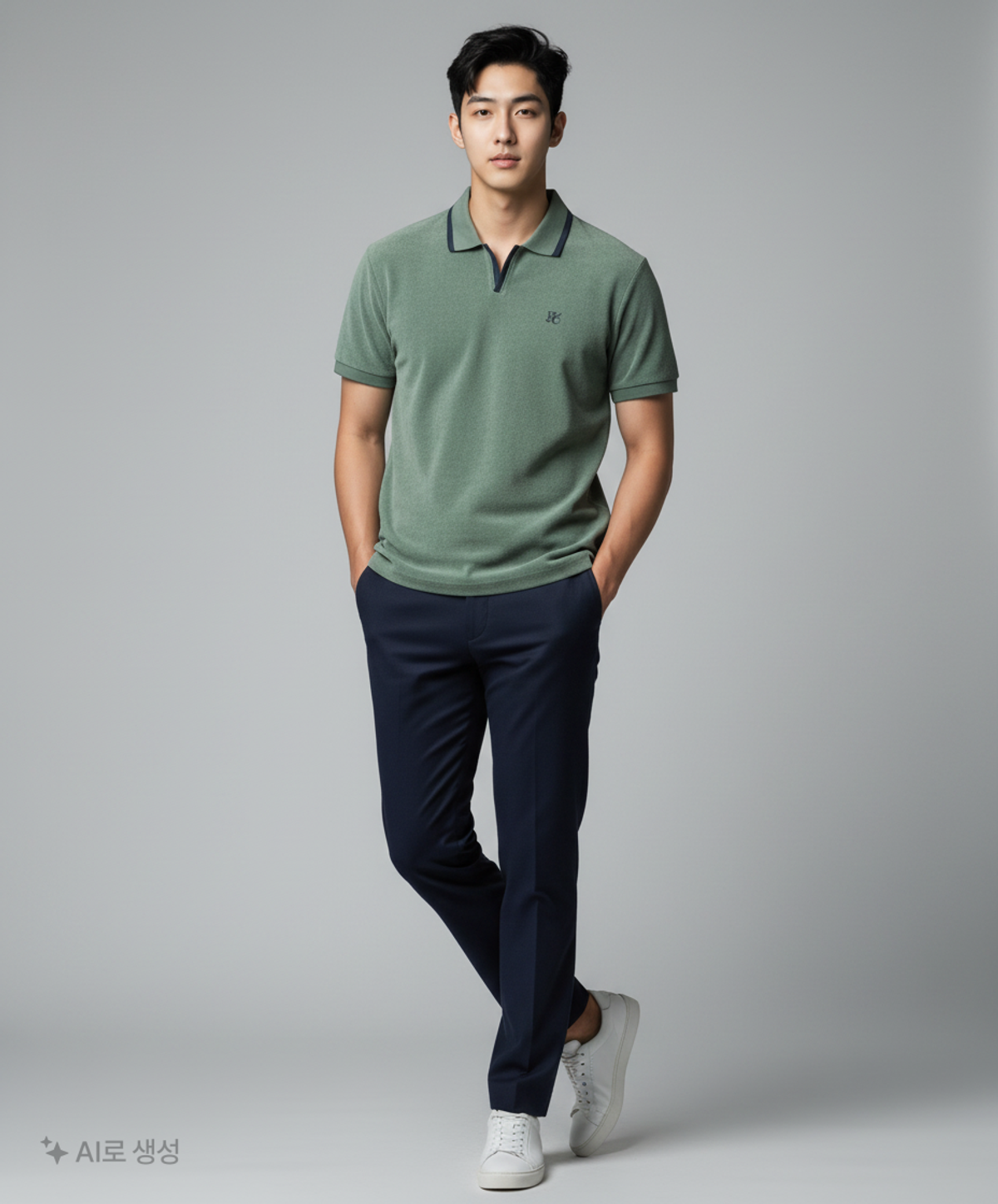 헨리코튼(HENRY COTTONS) [British Sporting Club] Artwork Terry polo_AHTAM24441GRD 48
