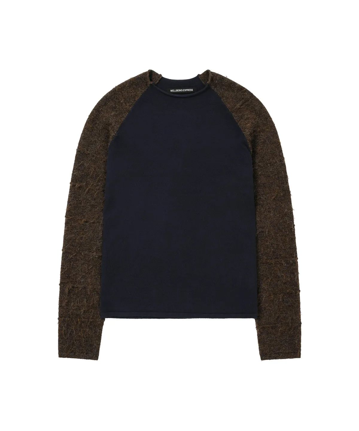 웰빙익스프레스(WELLBEING EXPRESS) Mix Sleeve Knit Navy