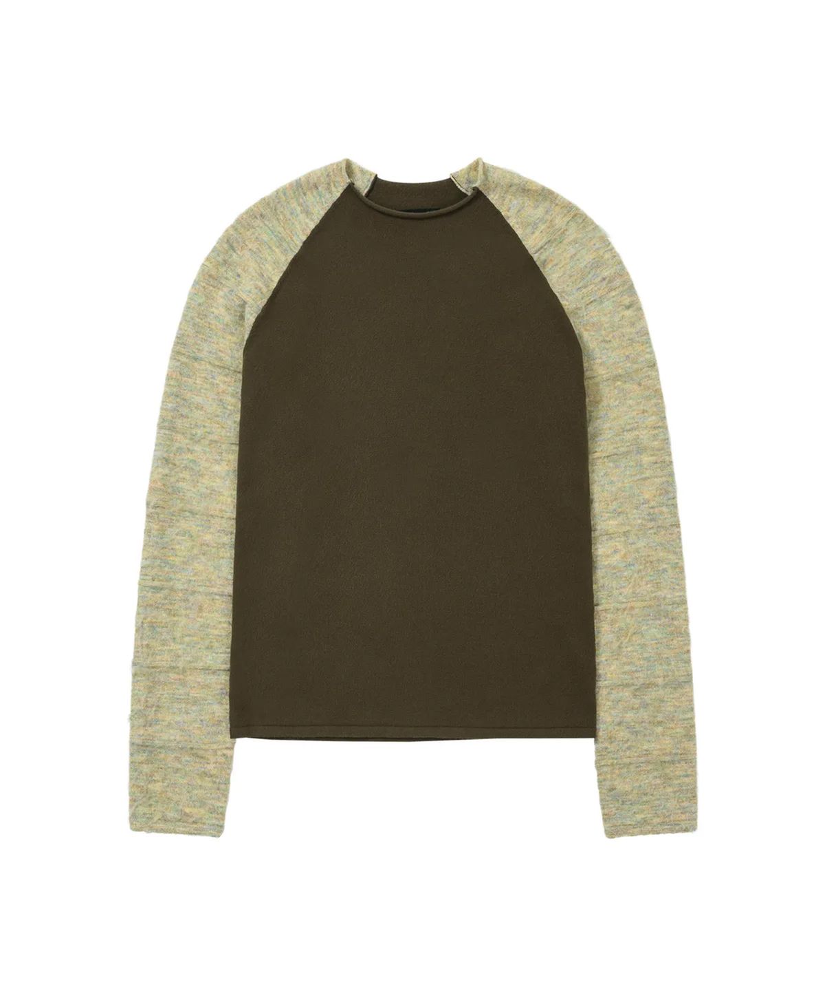 웰빙익스프레스(WELLBEING EXPRESS) Mix Sleeve Knit Khaki