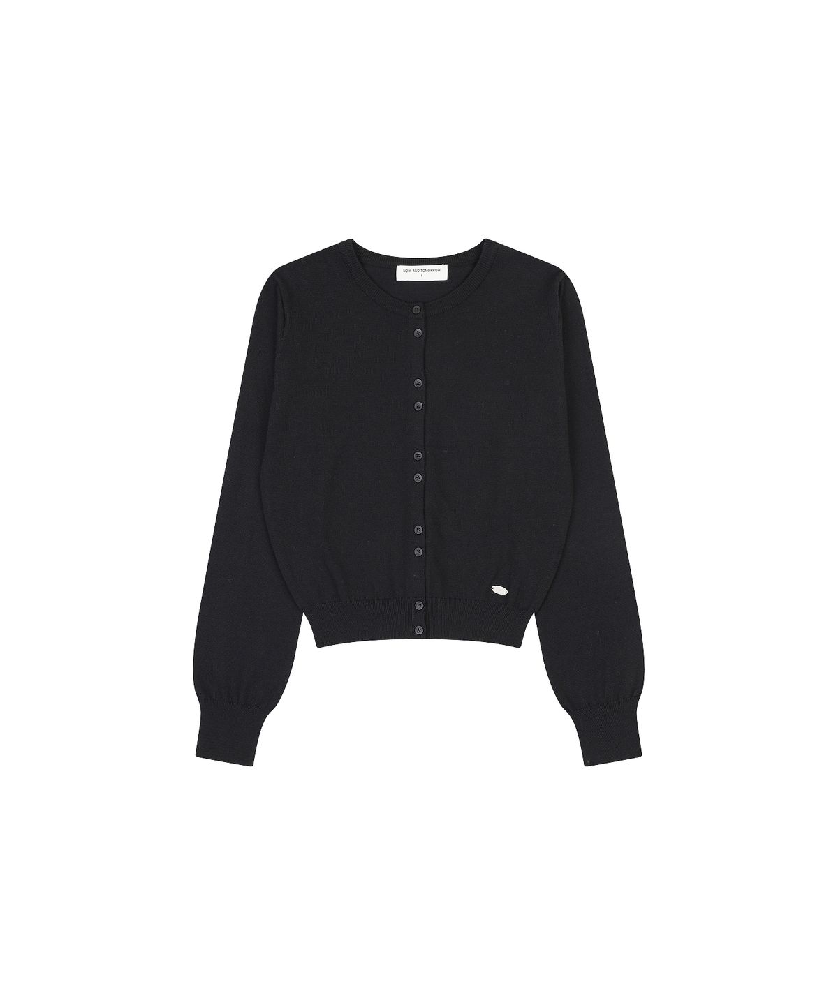 나우앤투모로우(NOWANDTOMORROW) W CROP SWEATER CARDIGAN [BLACK]