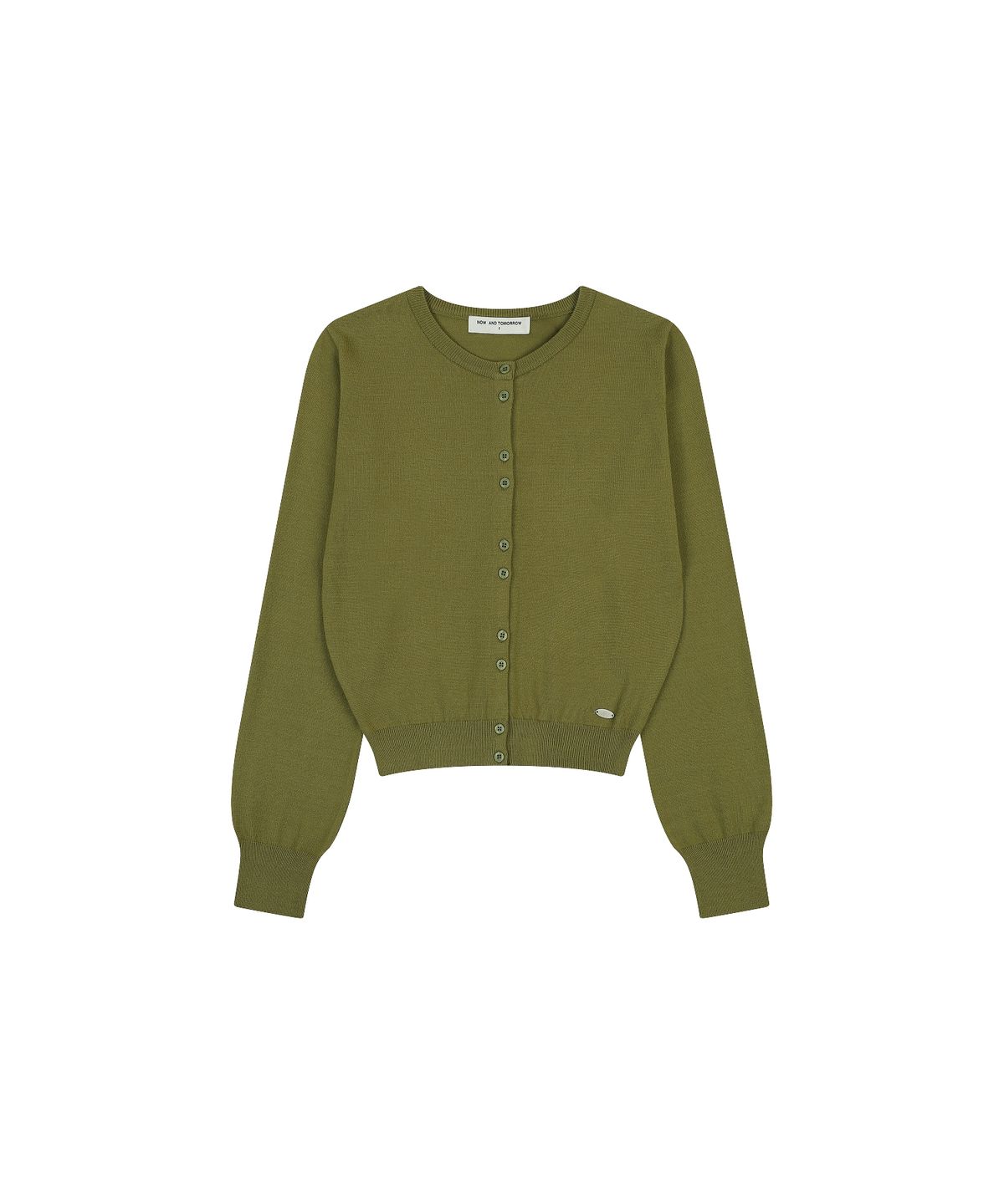 나우앤투모로우(NOWANDTOMORROW) W CROP SWEATER CARDIGAN [OLIVE GREEN]