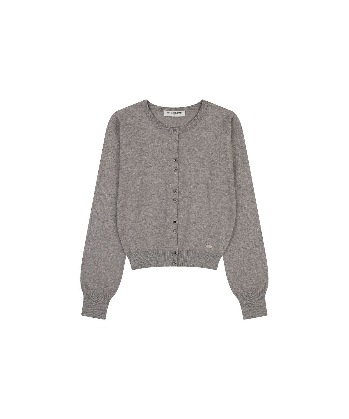 나우앤투모로우(NOWANDTOMORROW) W CROP SWEATER CARDIGAN [LIGHT GRAY]