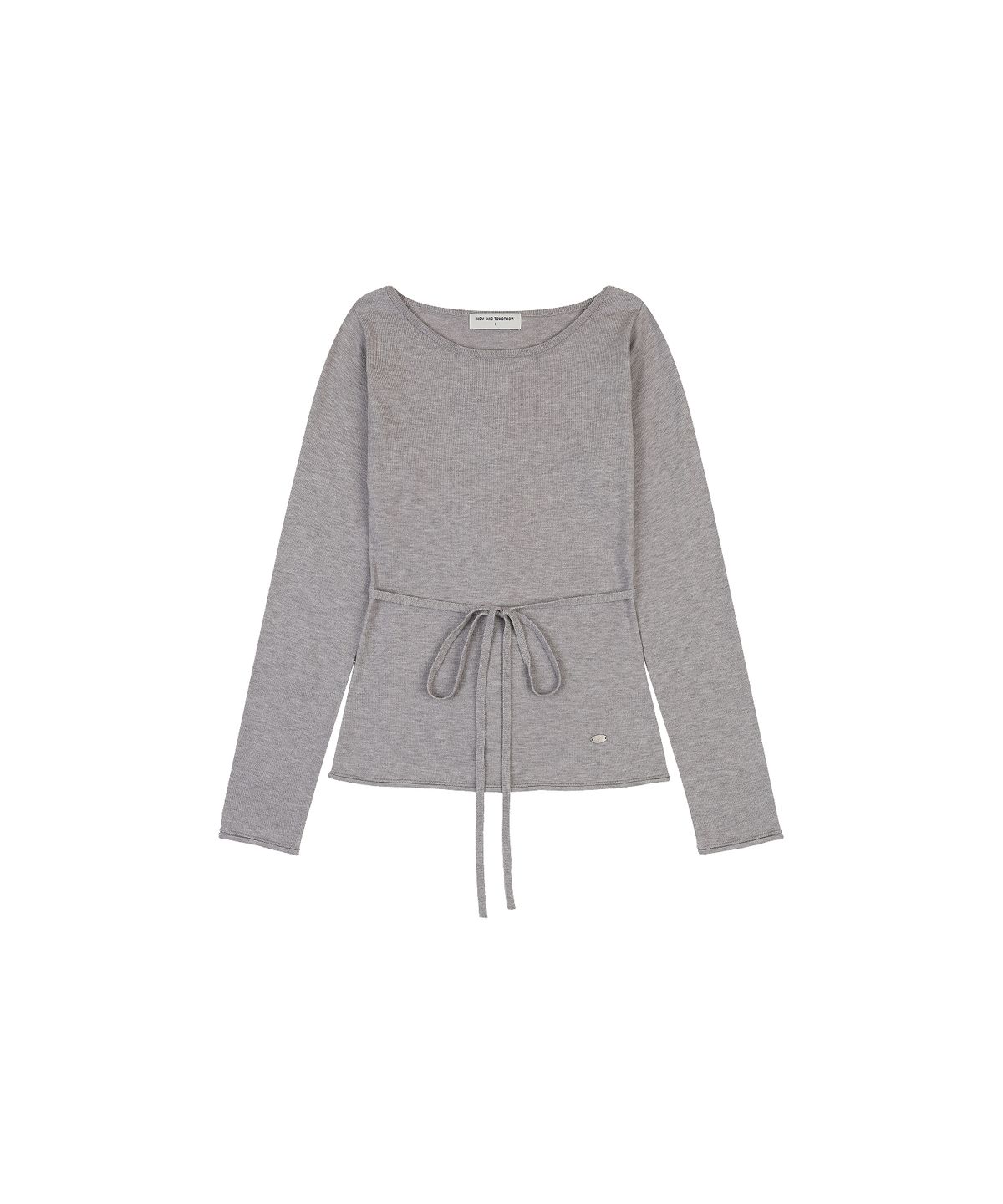 나우앤투모로우(NOWANDTOMORROW) W BOAT NECK KNIT T-SHIRT [LIGHT GRAY]
