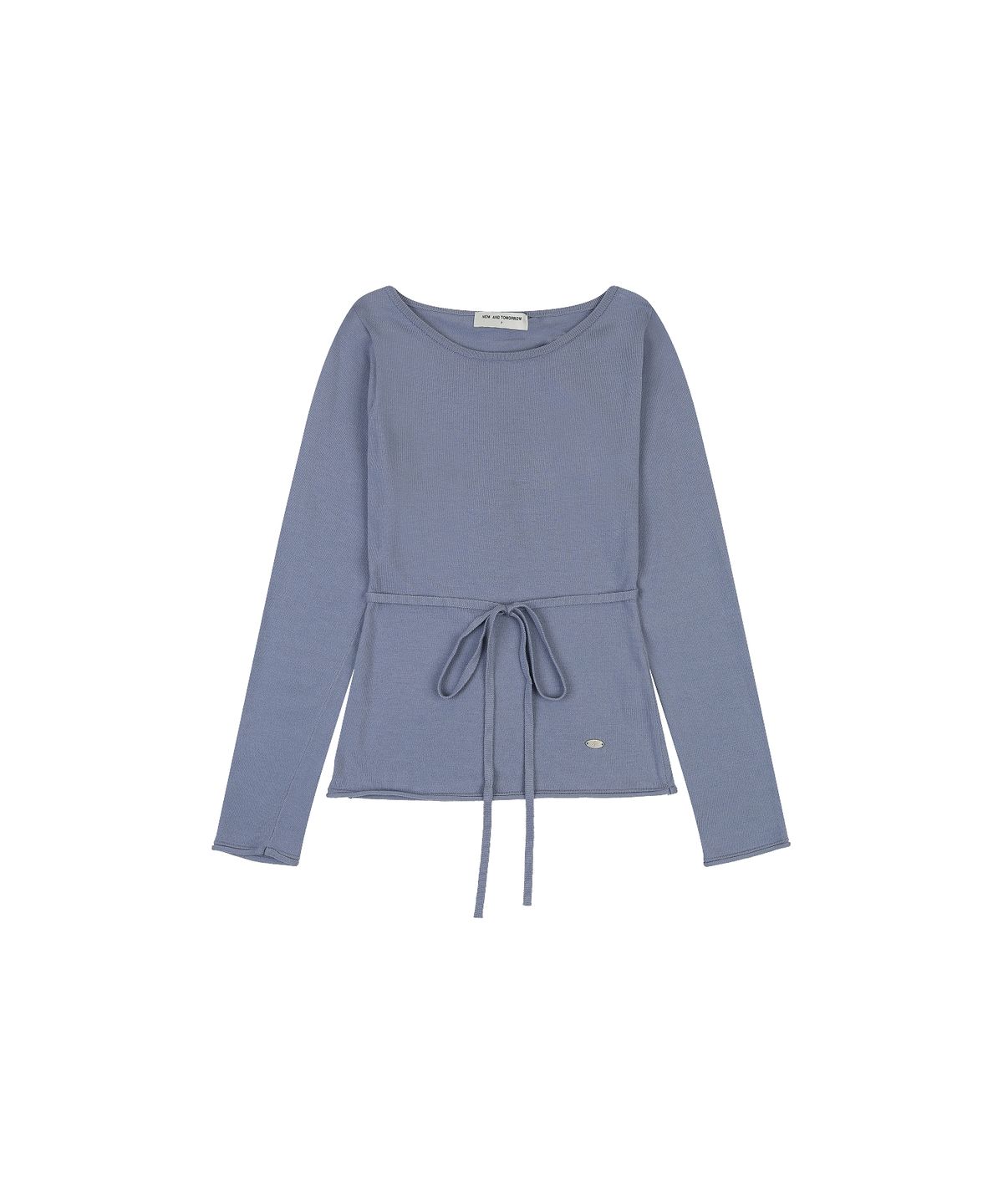나우앤투모로우(NOWANDTOMORROW) W BOAT NECK KNIT T-SHIRT [BLUE]