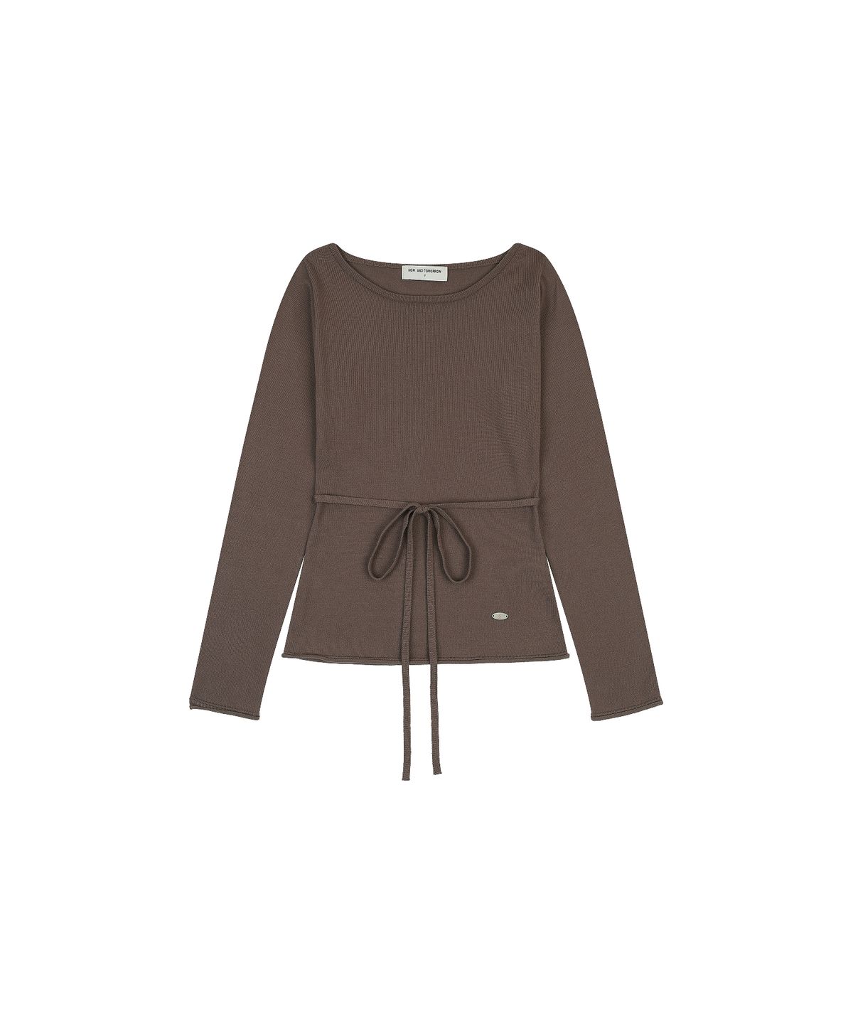 나우앤투모로우(NOWANDTOMORROW) W BOAT NECK KNIT T-SHIRT [MOCHA]