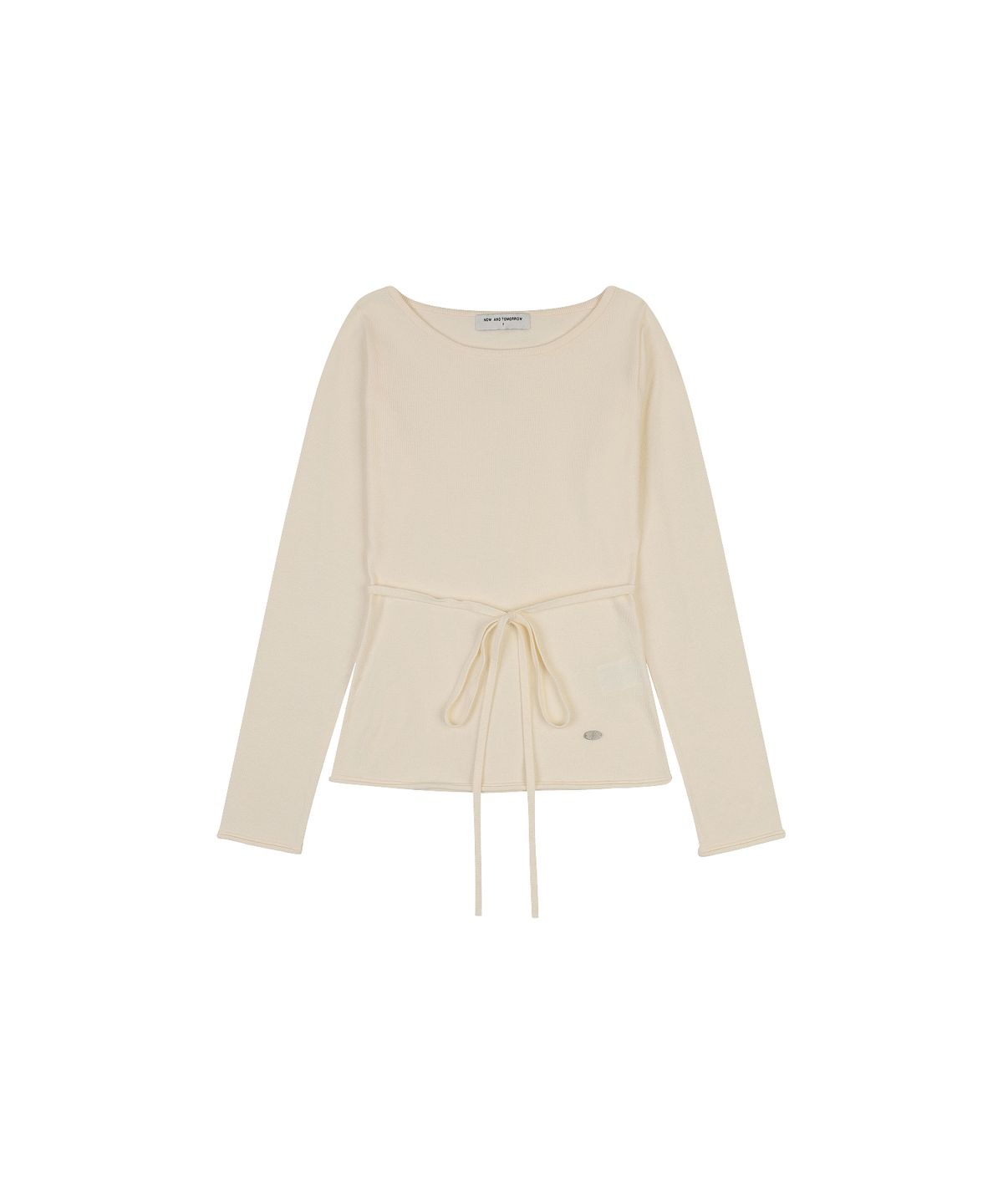 나우앤투모로우(NOWANDTOMORROW) W BOAT NECK KNIT T-SHIRT [IVORY]