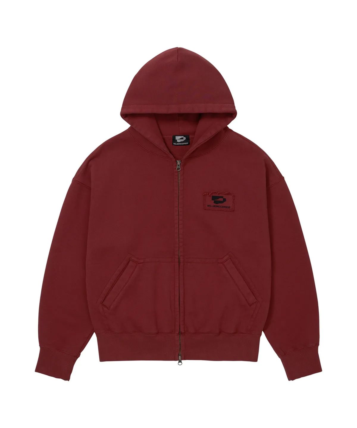 웰빙익스프레스(WELLBEING EXPRESS) Logo Patch Zip Up Burgundy