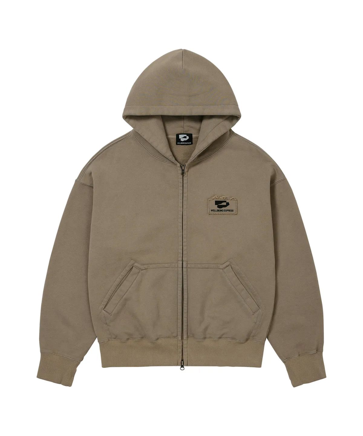 웰빙익스프레스(WELLBEING EXPRESS) Logo Patch Zip Up Mocha