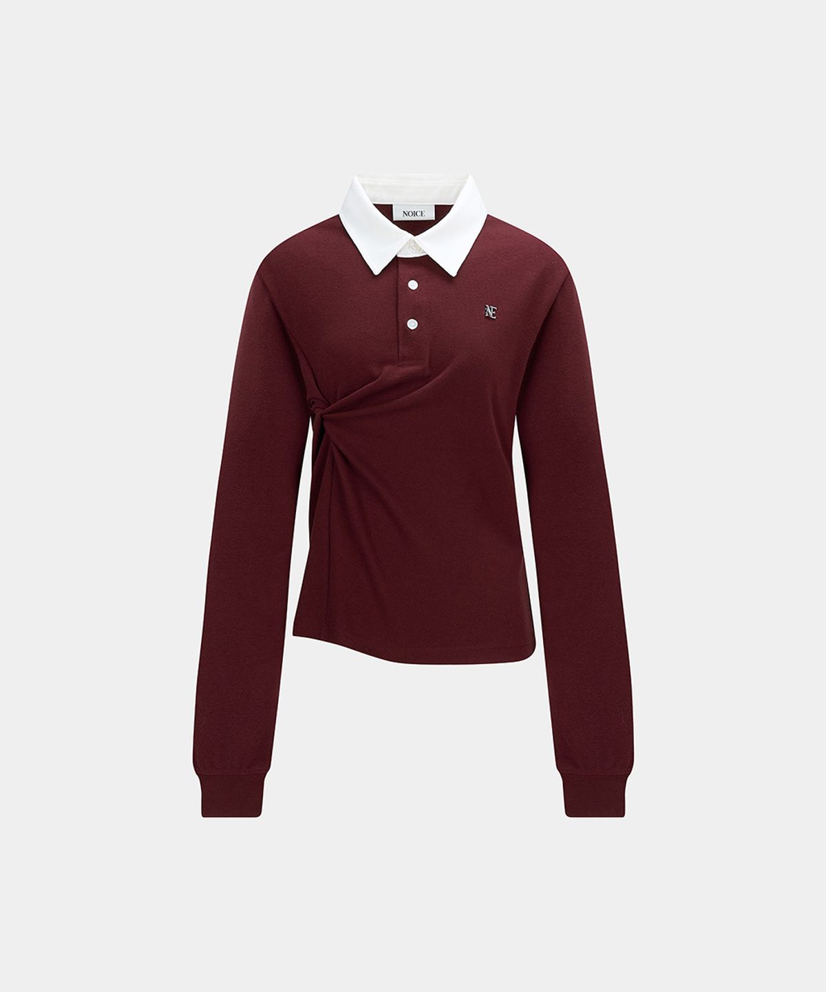 노이스(NOICE) PIQUE TWIST POLO SHIRT - WINE