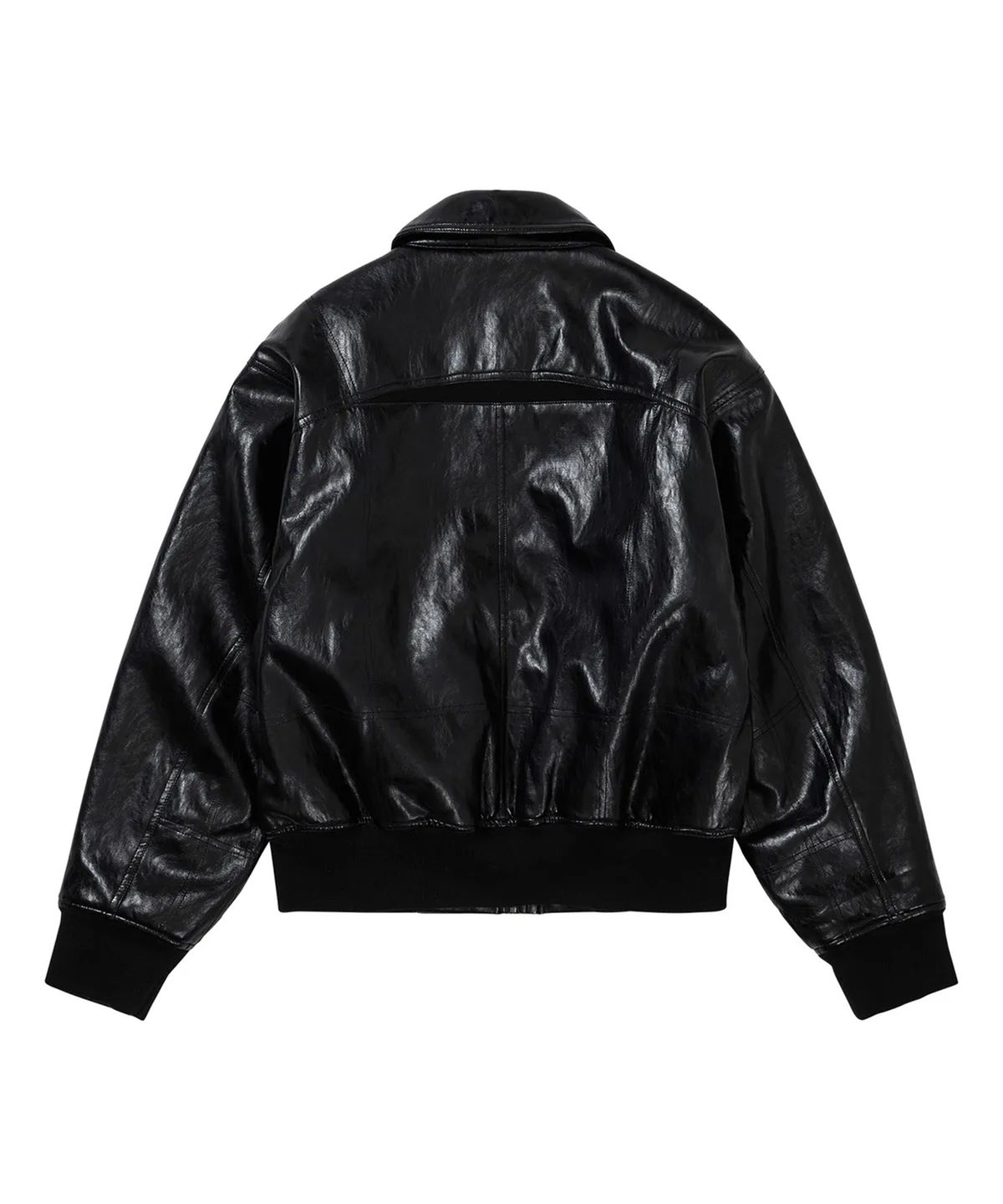 웰빙익스프레스(WELLBEING EXPRESS) Padded Faux Leather Jacket Black