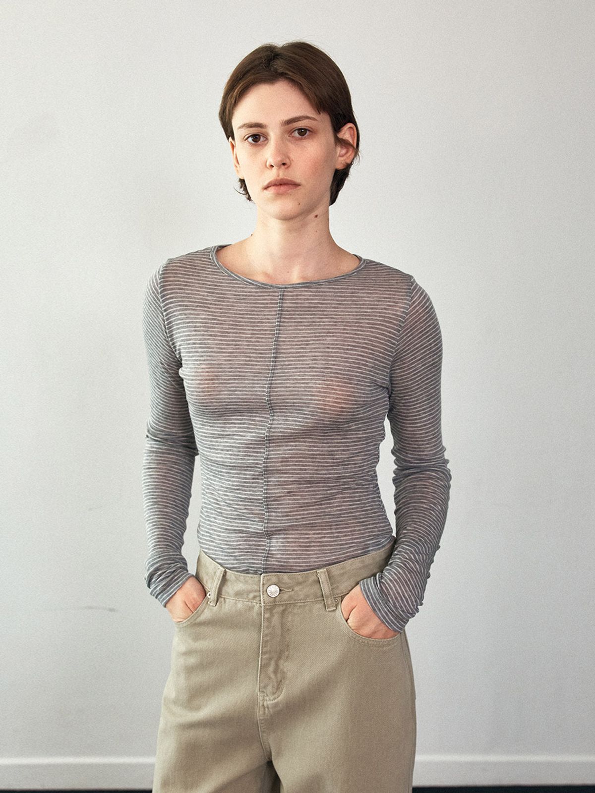 헌치(HUNCH) Stripe Wool Jersey T-Shirt (2color)