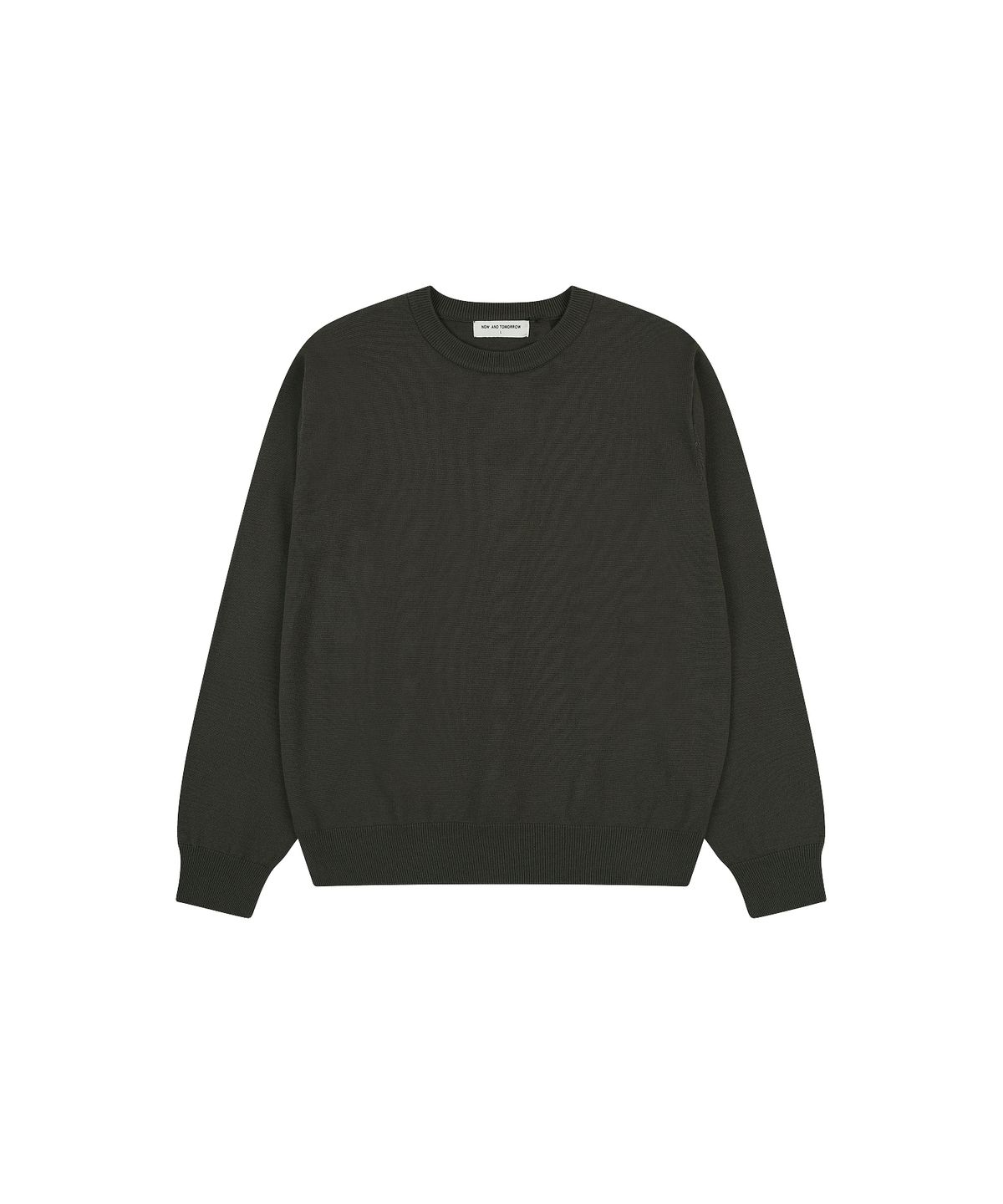 나우앤투모로우(NOWANDTOMORROW) CREW NECK PULLOVER SWEATER [CHARCOAL]
