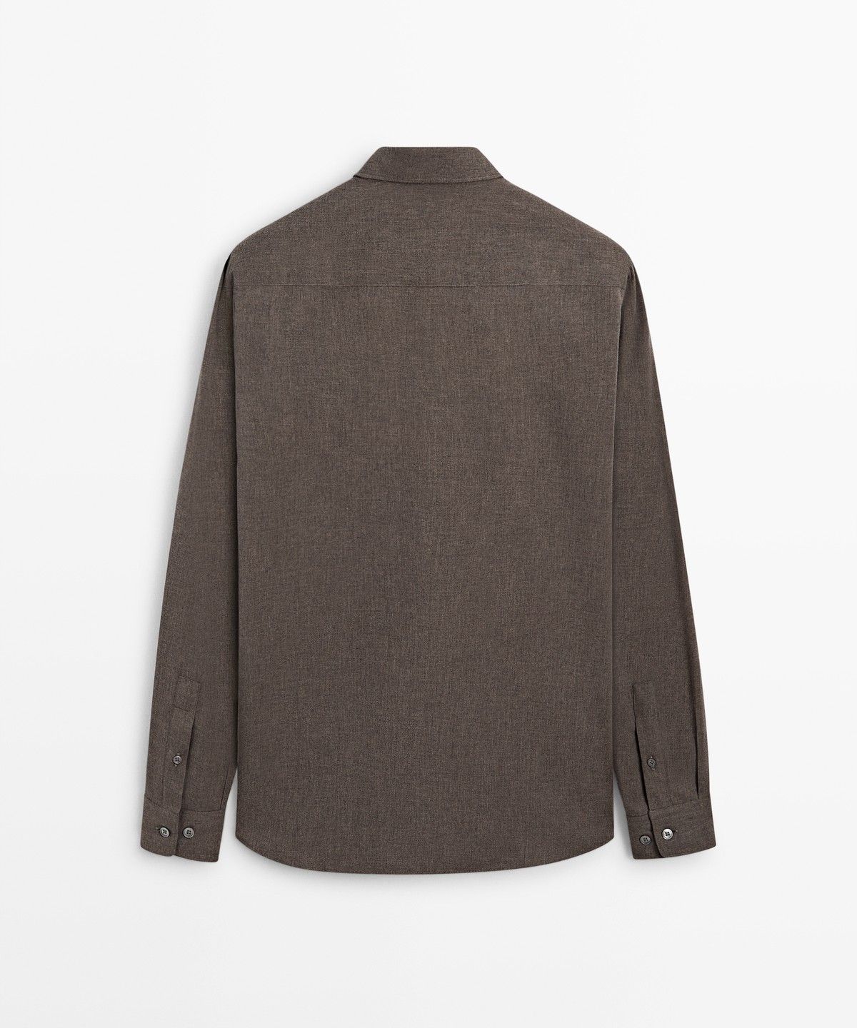 마시모두띠(MASSIMO DUTTI) 레귤러 핏 멜란지 트윌 100% 코튼 셔츠