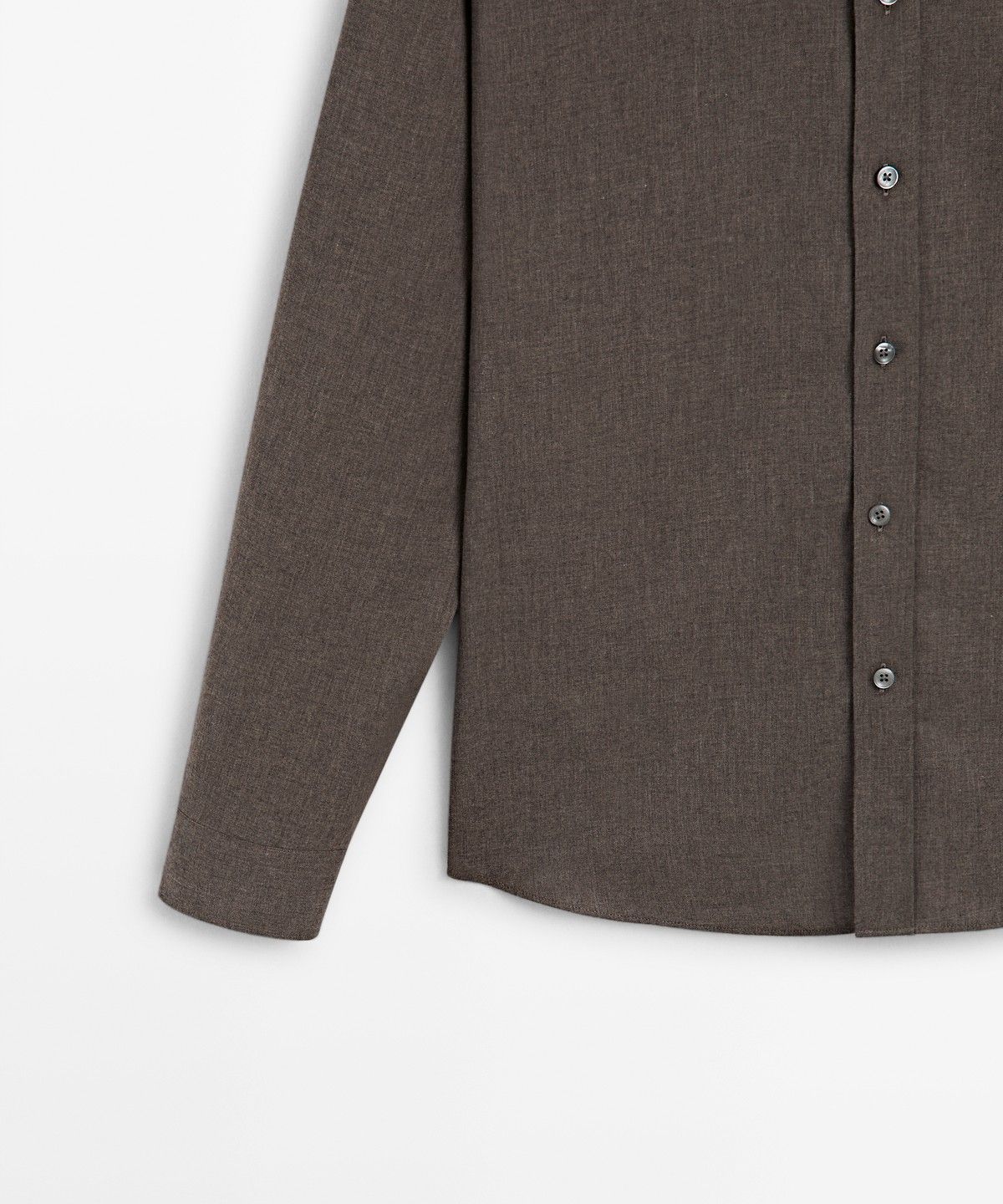 마시모두띠(MASSIMO DUTTI) 레귤러 핏 멜란지 트윌 100% 코튼 셔츠