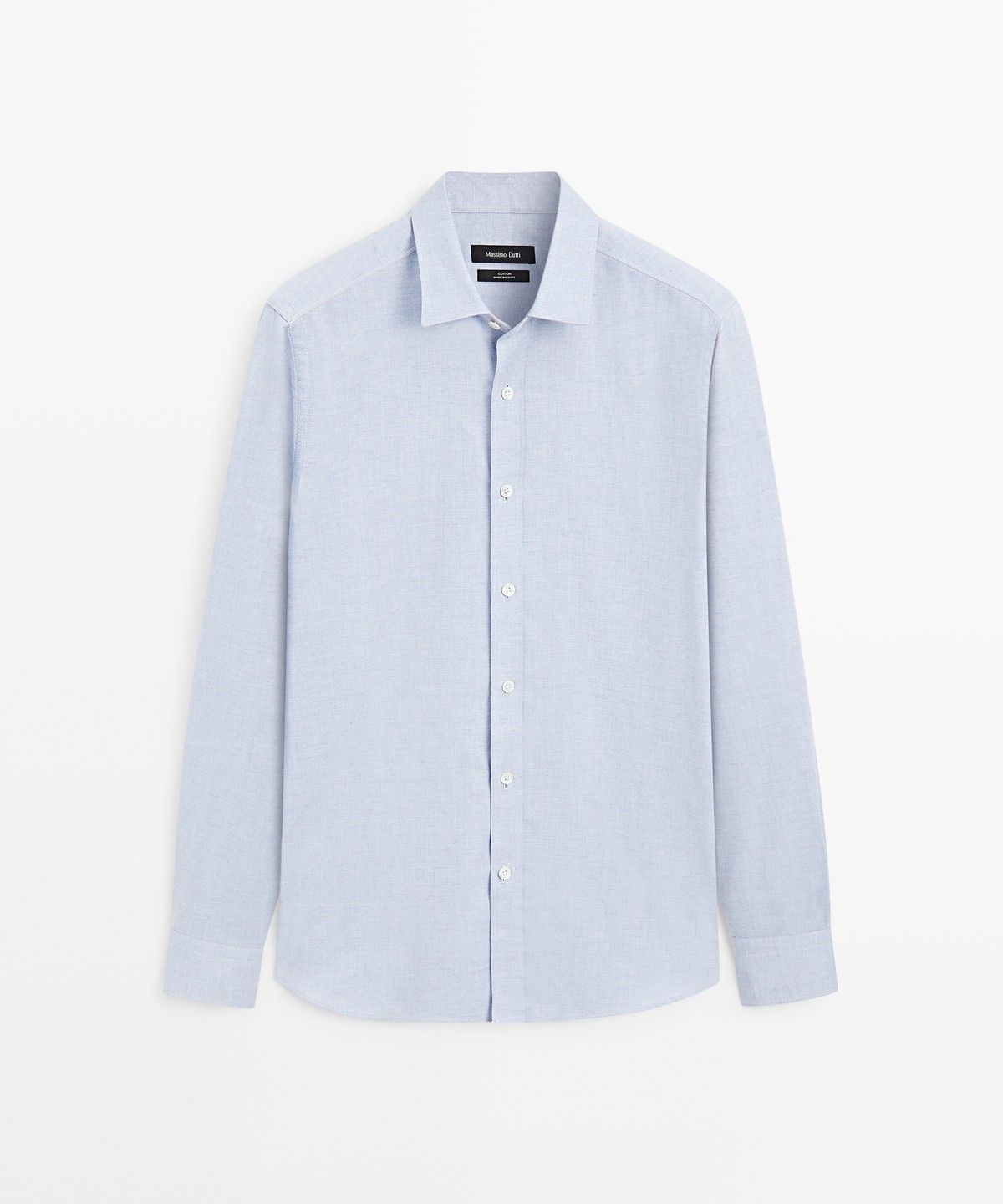 마시모두띠(MASSIMO DUTTI) 레귤러 핏 멜란지 트윌 100% 코튼 셔츠