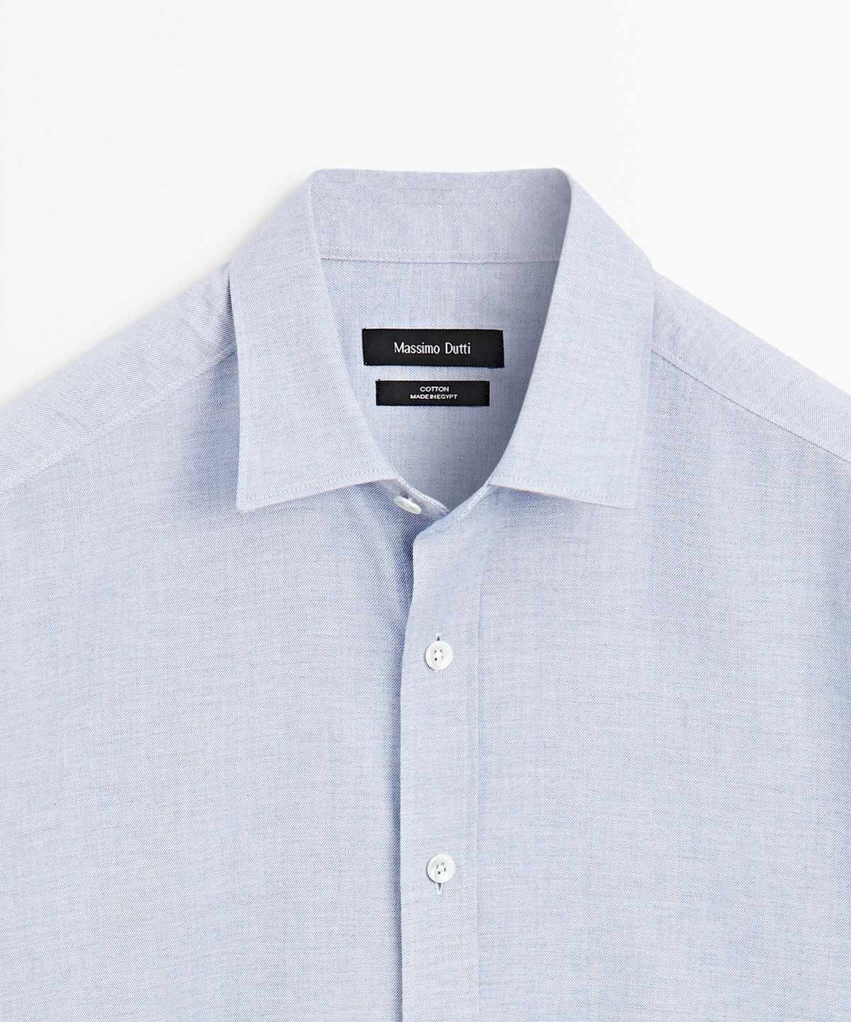 마시모두띠(MASSIMO DUTTI) 레귤러 핏 멜란지 트윌 100% 코튼 셔츠