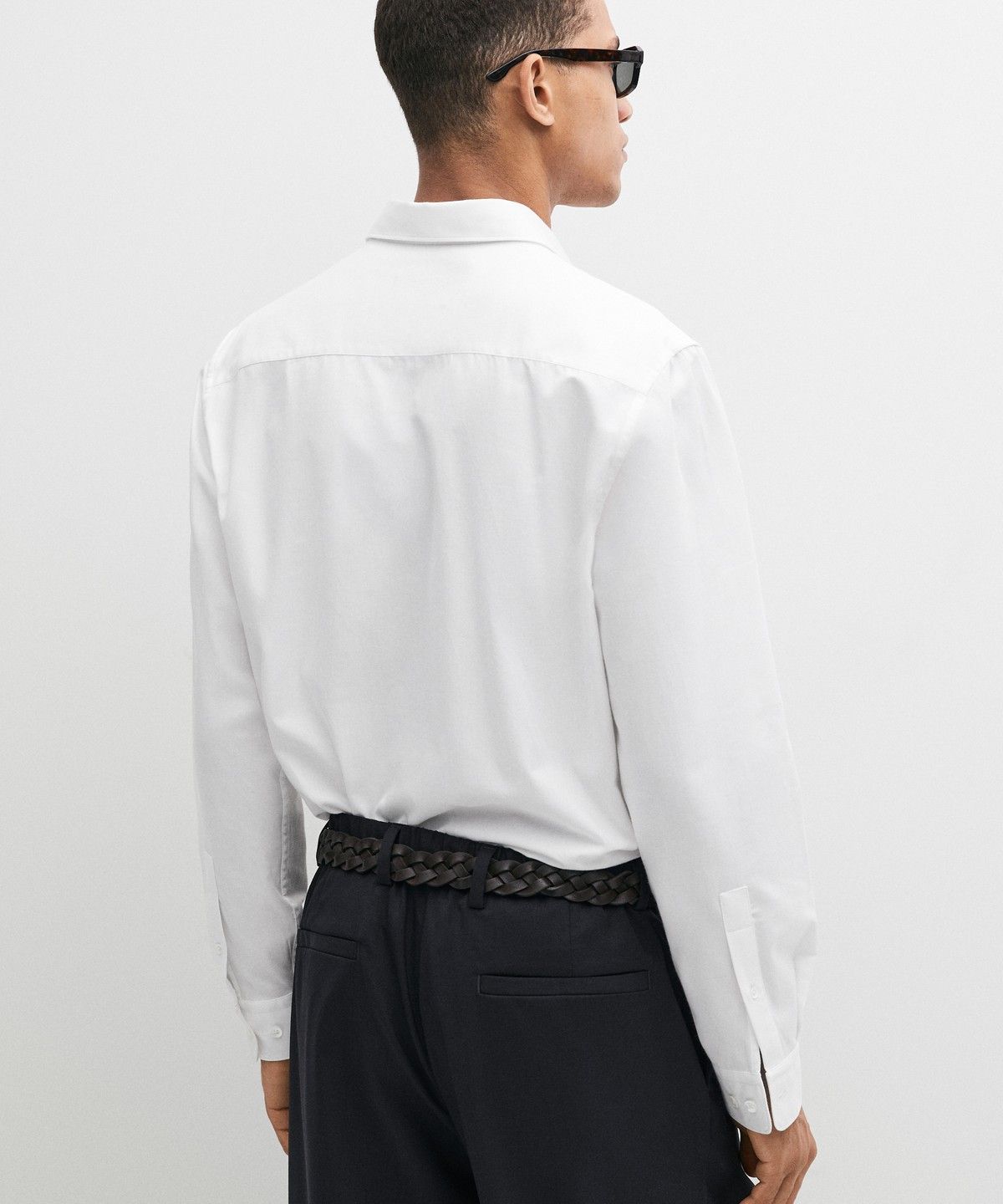 마시모두띠(MASSIMO DUTTI) 레귤러 핏 멜란지 트윌 100% 코튼 셔츠