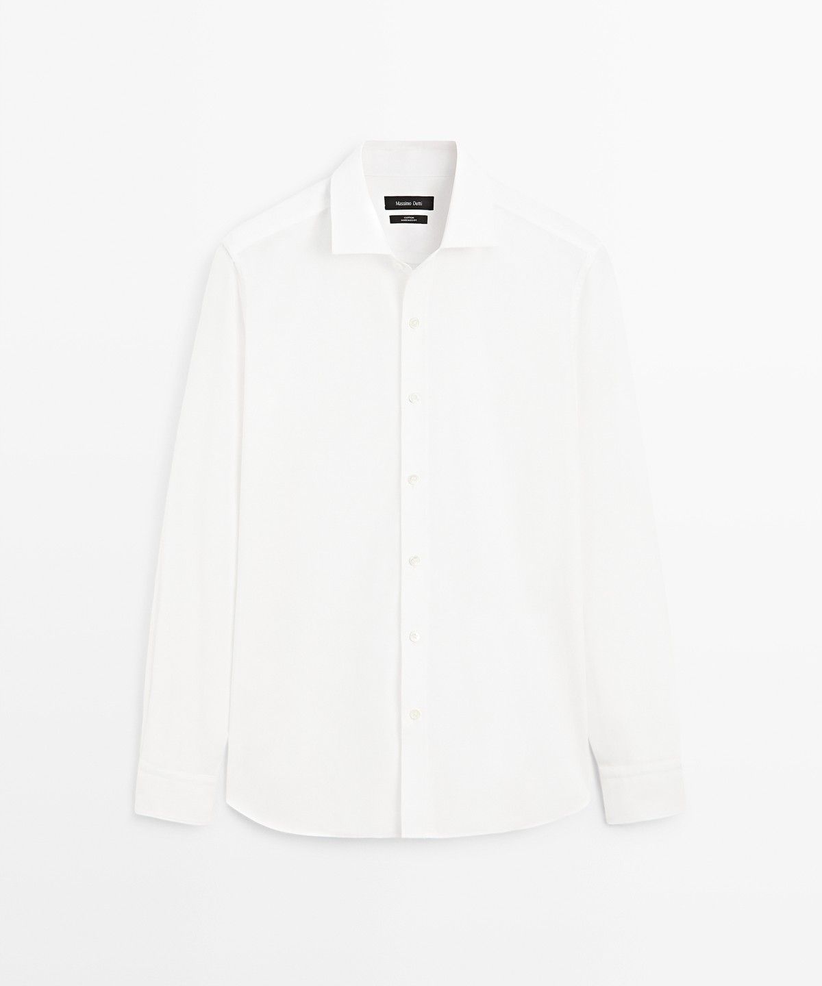 마시모두띠(MASSIMO DUTTI) 레귤러 핏 멜란지 트윌 100% 코튼 셔츠