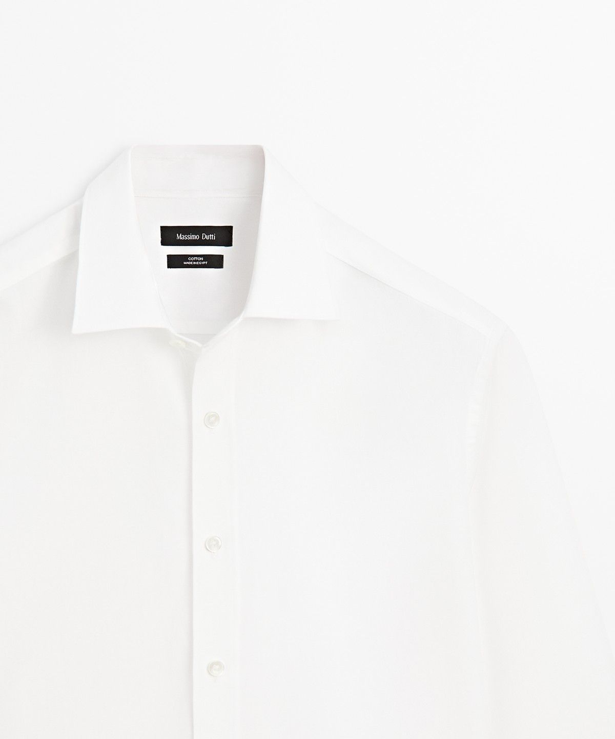 마시모두띠(MASSIMO DUTTI) 레귤러 핏 멜란지 트윌 100% 코튼 셔츠