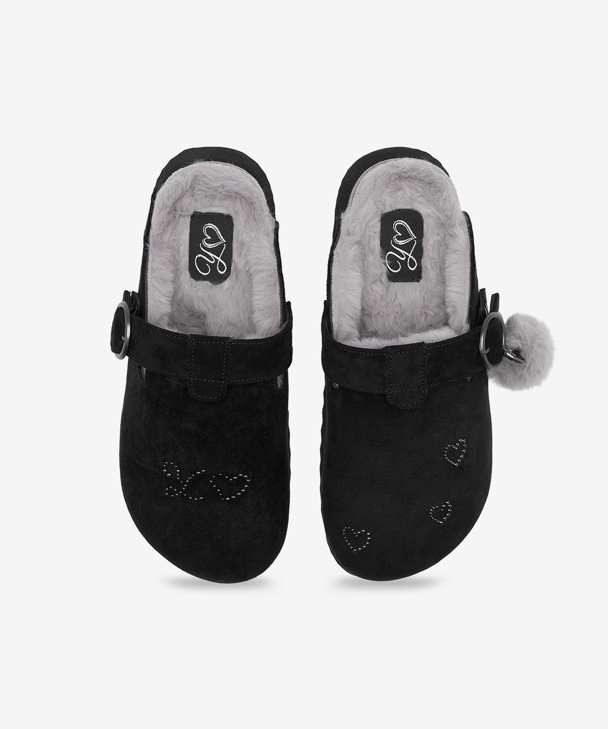 유희(YOUHEE) [YOUHEE X OTZ] FUR PLATFORM CLOGS_BLACK