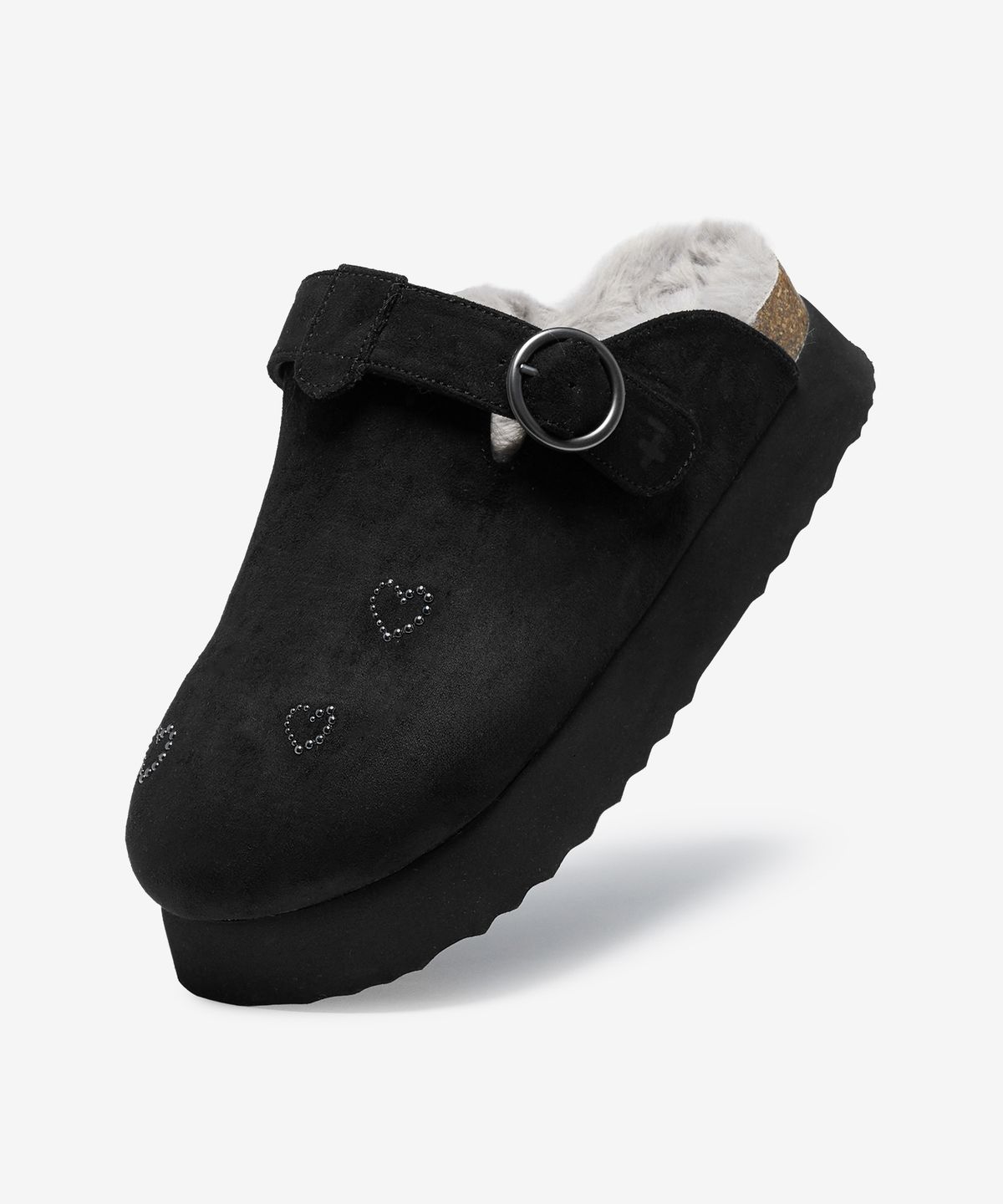 유희(YOUHEE) [YOUHEE X OTZ] FUR PLATFORM CLOGS_BLACK