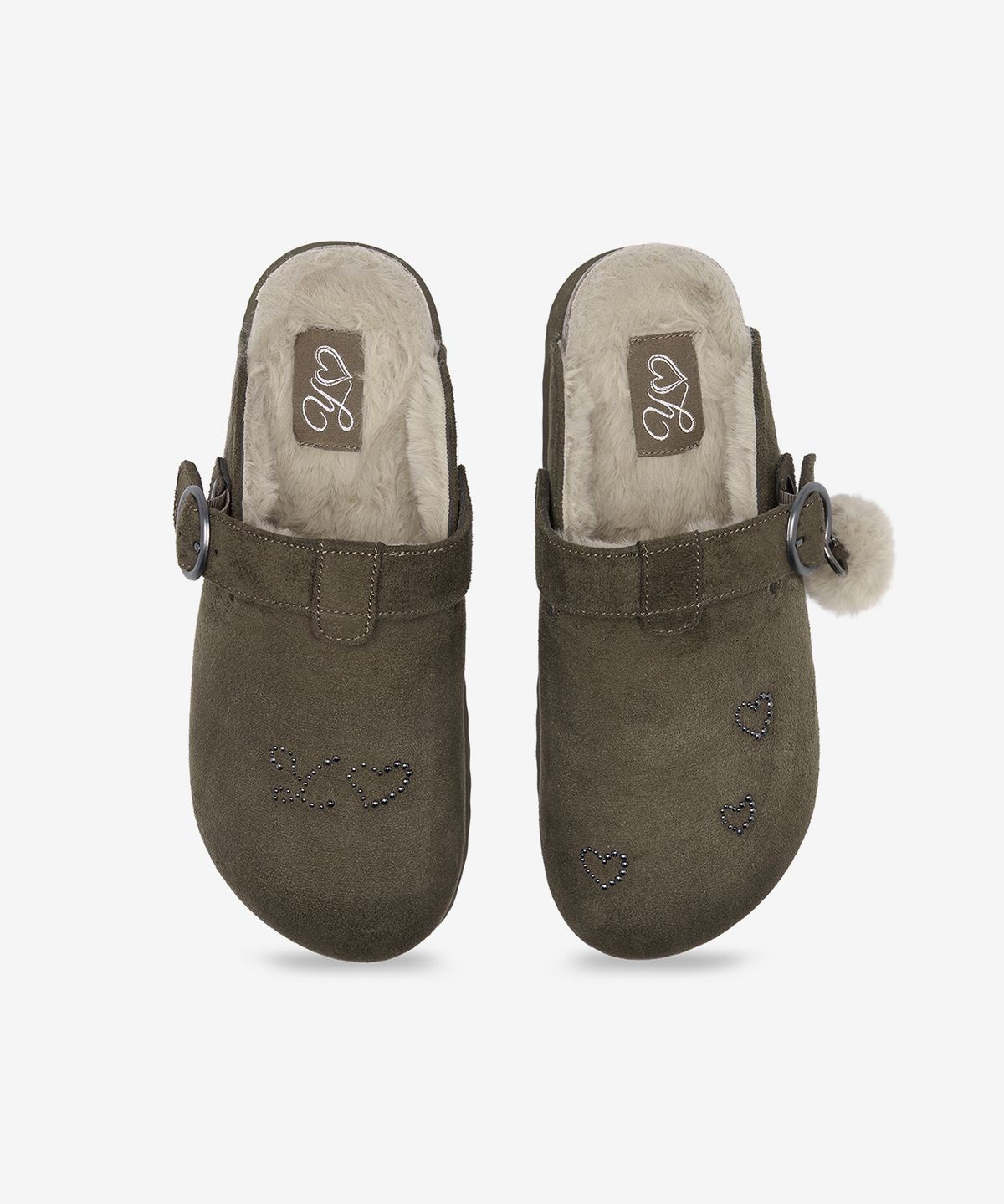유희(YOUHEE) [YOUHEE X OTZ] FUR PLATFORM CLOGS_KHAKI