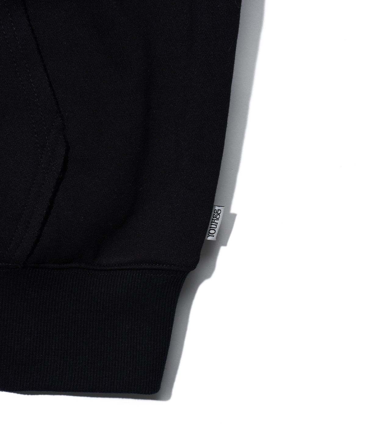 유희(YOUHEE) FUR TRIMMED RIBBON HOOD ZIP-UP_BLACK