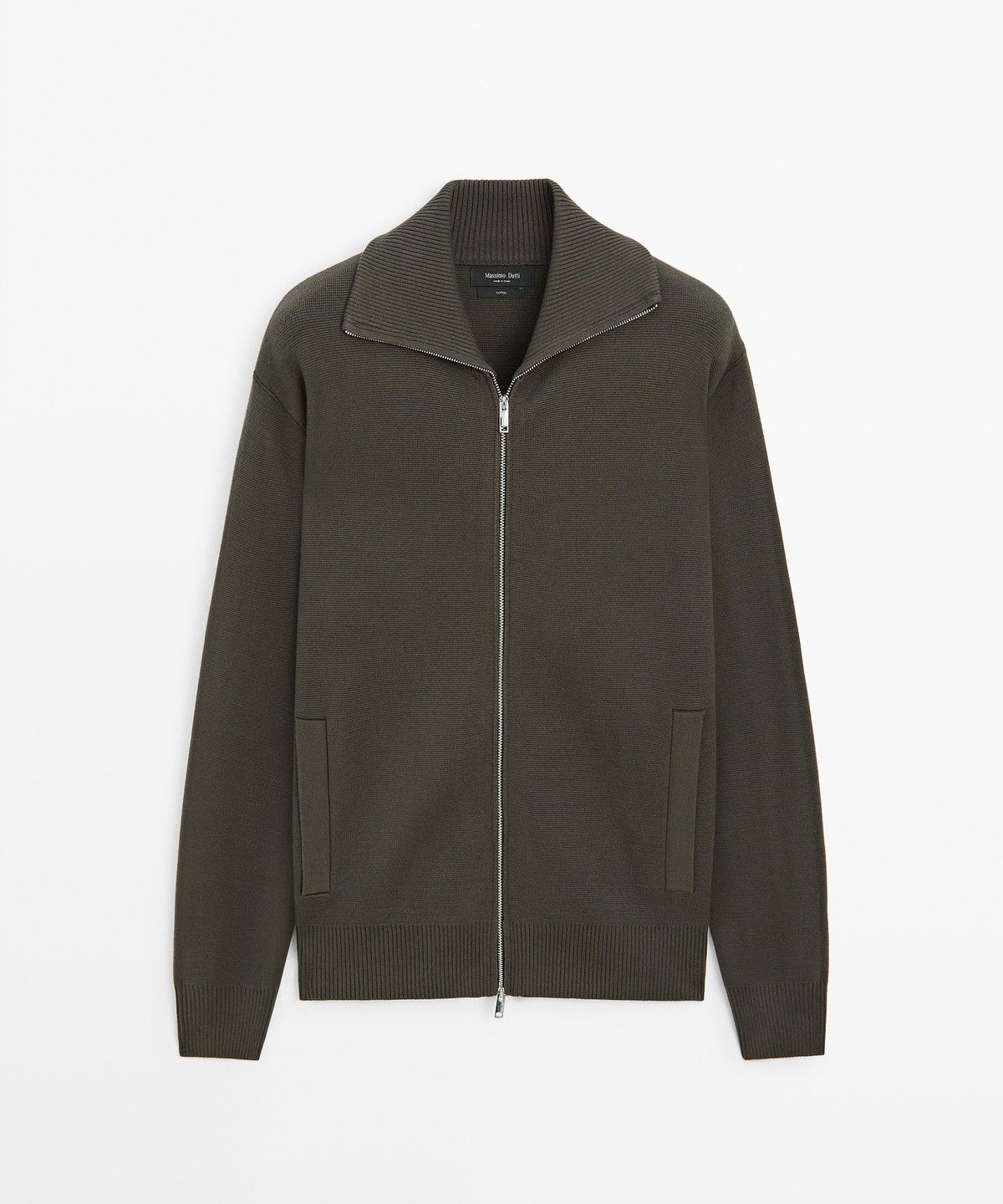마시모두띠(MASSIMO DUTTI) 100% 코튼 집업 니트 가디건