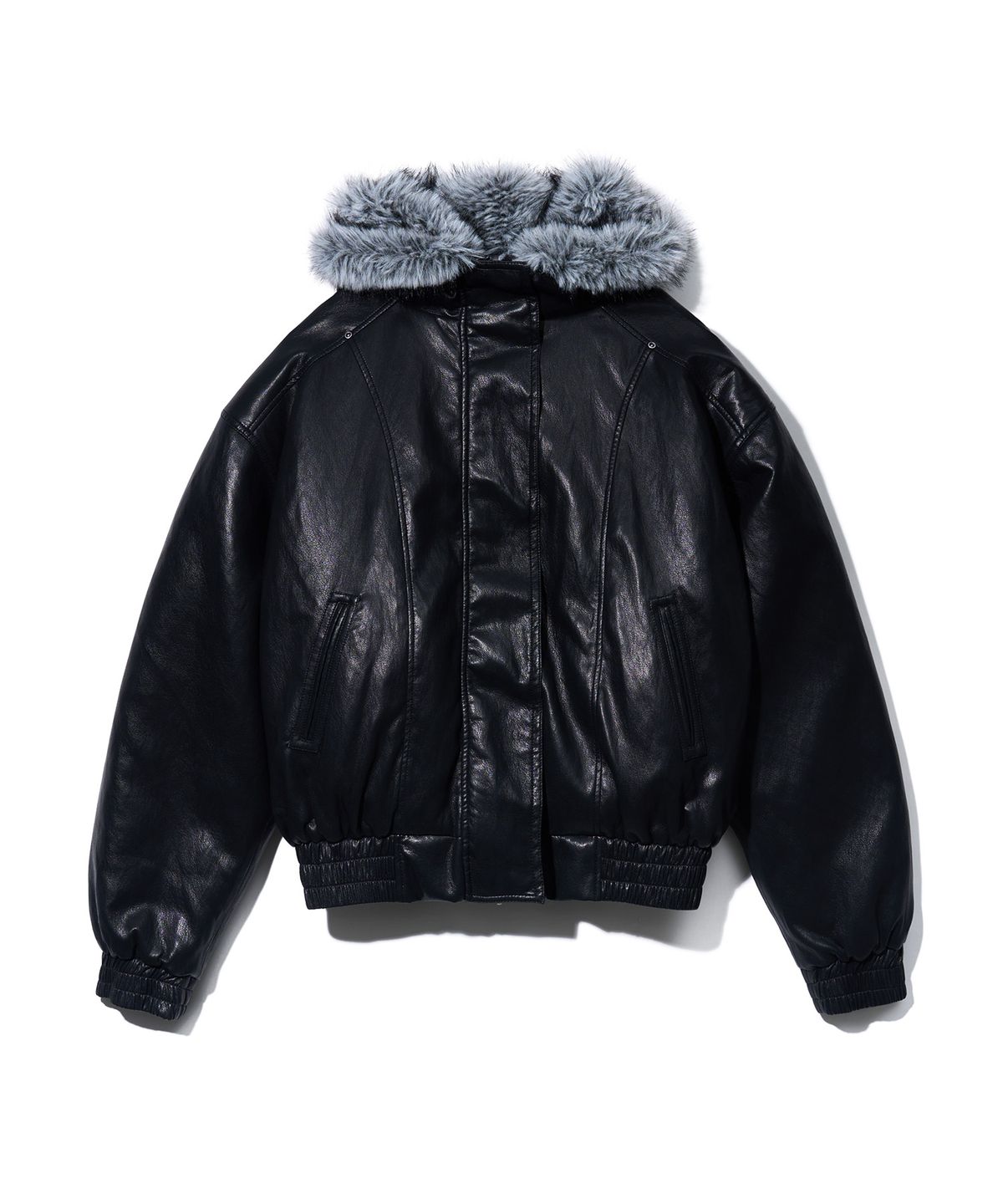 유희(YOUHEE) REVERSIBLE FUR LEATHER JUMPER_BLACK