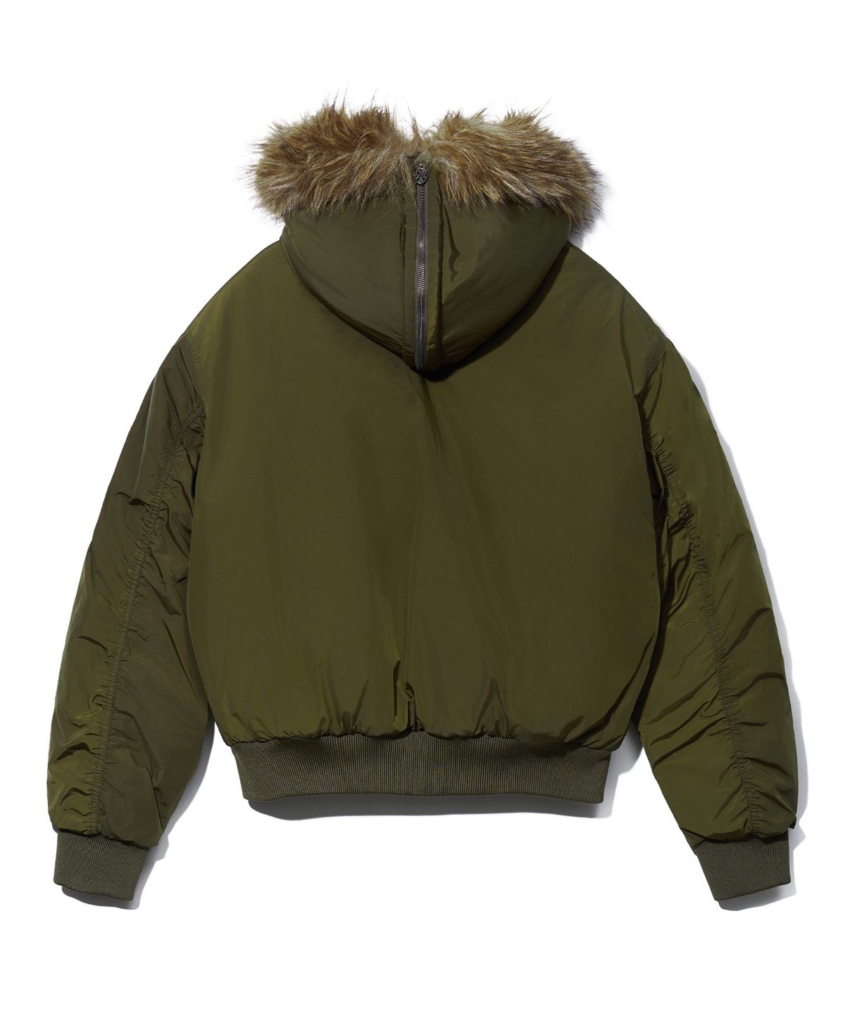 유희(YOUHEE) MA-1 FUR HOOD JUMPER_KHAKI