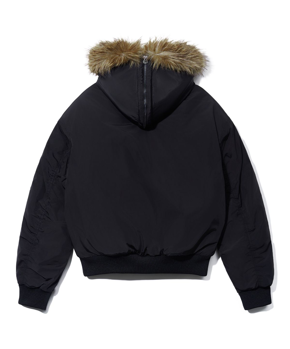 유희(YOUHEE) MA-1 FUR HOOD JUMPER_BLACK