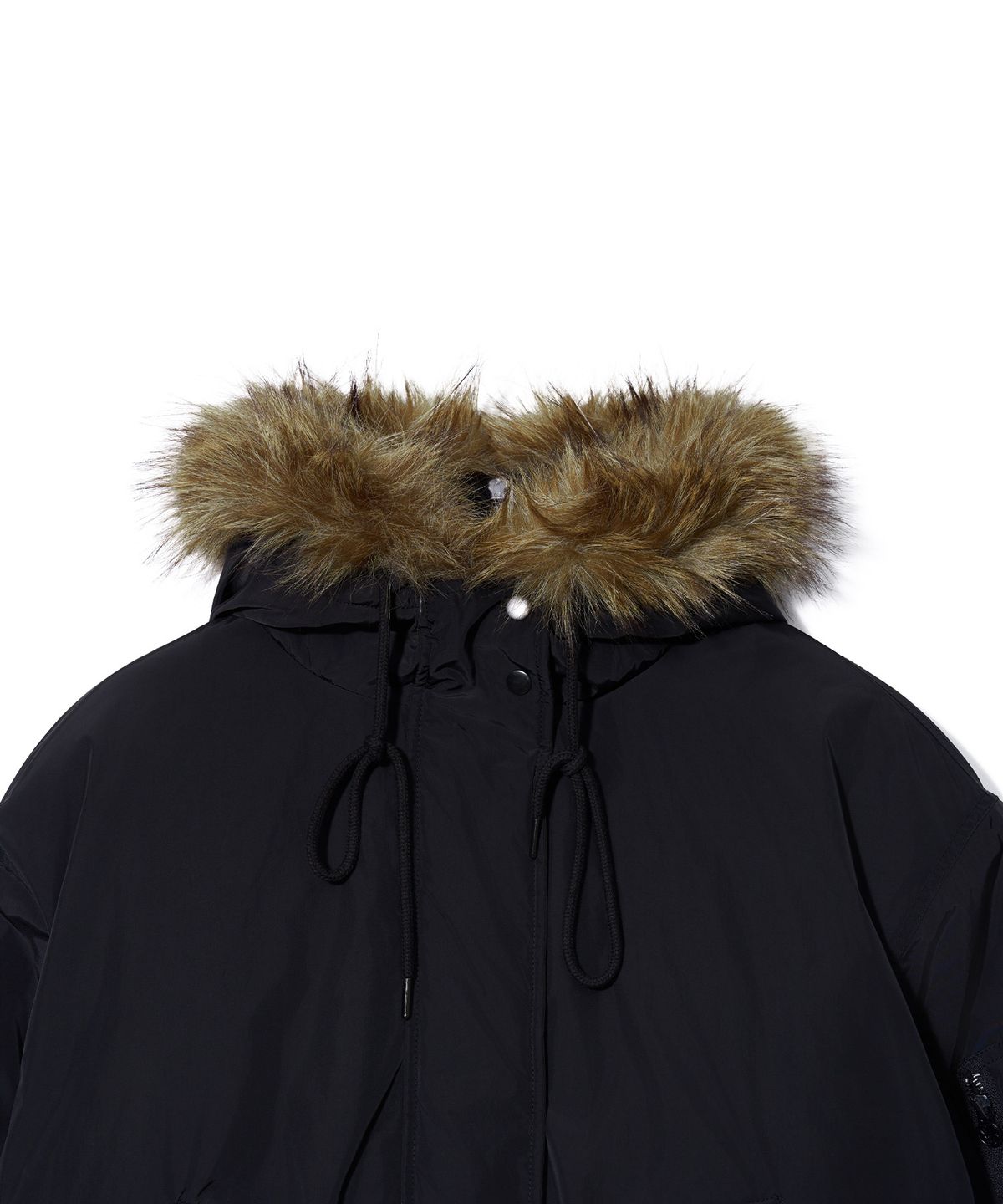 유희(YOUHEE) MA-1 FUR HOOD JUMPER_BLACK