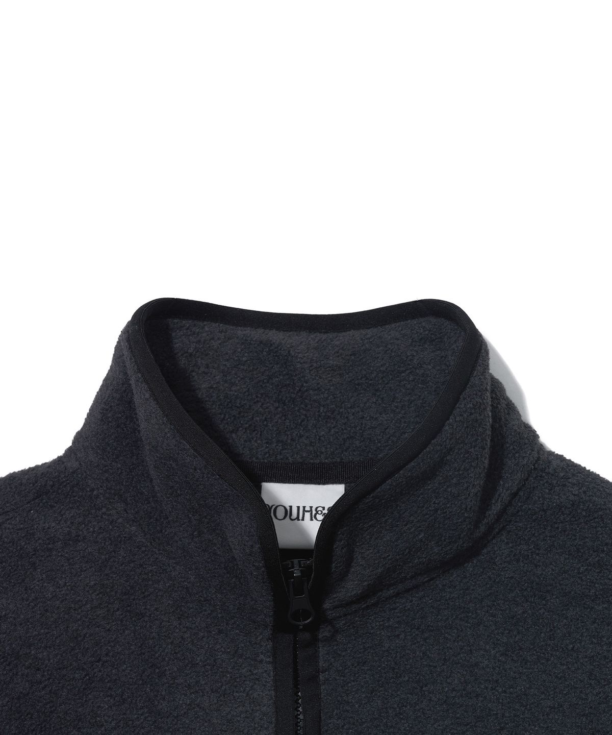 유희(YOUHEE) FLEECE YOUHEE LOGO ZIP-UP_CHARCOAL