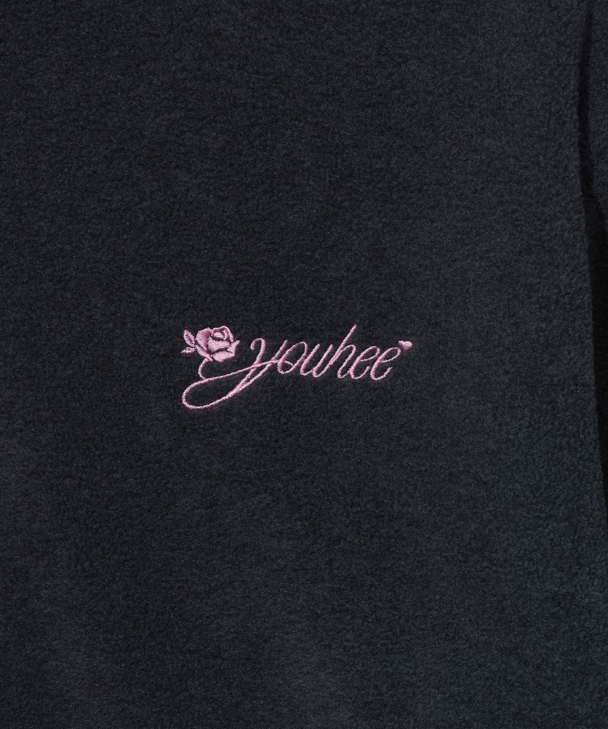 유희(YOUHEE) FLEECE YOUHEE LOGO ZIP-UP_CHARCOAL