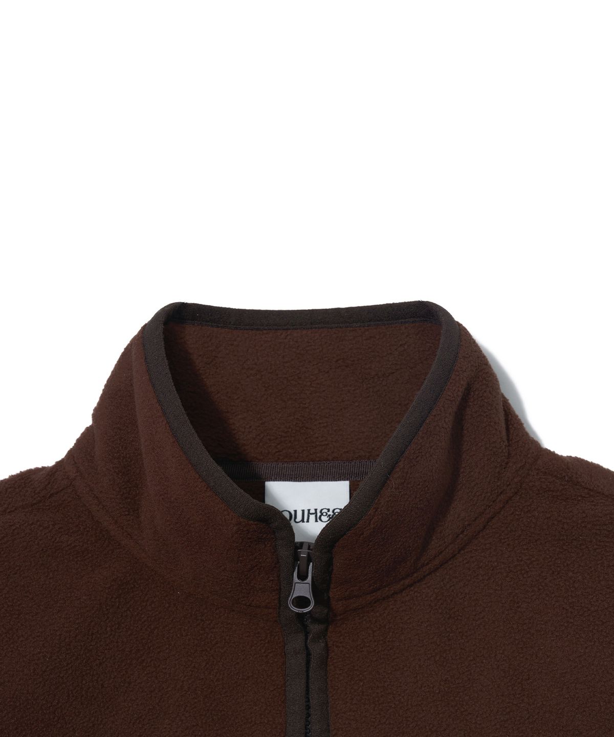 유희(YOUHEE) FLEECE YOUHEE LOGO ZIP-UP_BROWN